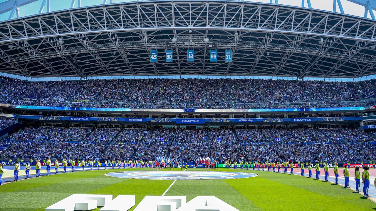 Blick auf die Tribüne im Stadion in Seattle.