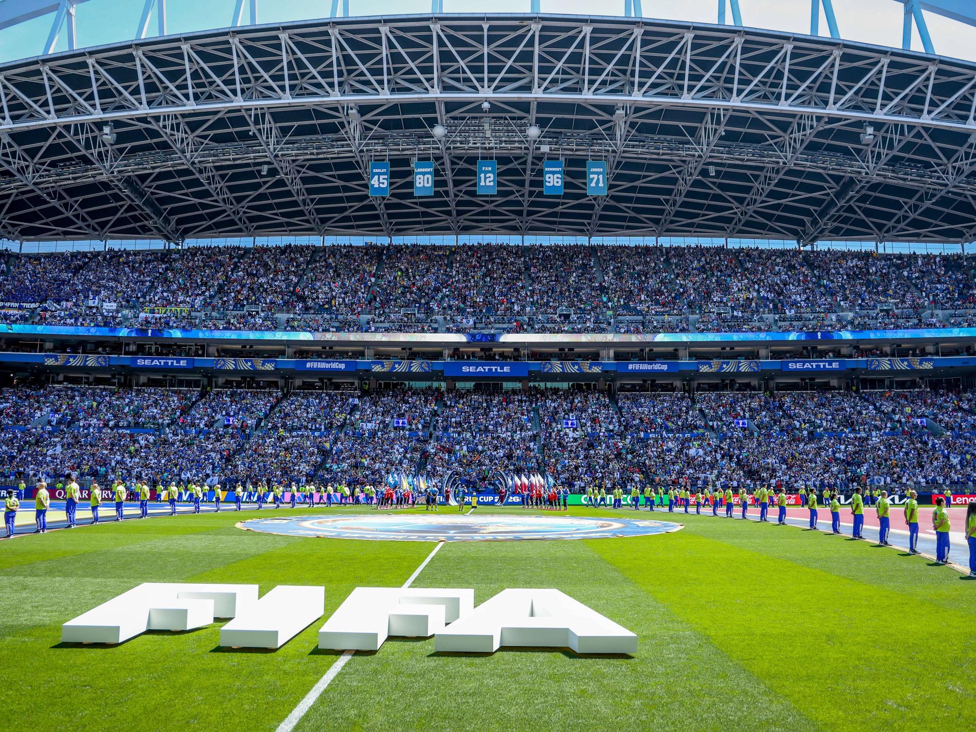 Blick auf die Tribüne im Stadion in Seattle.