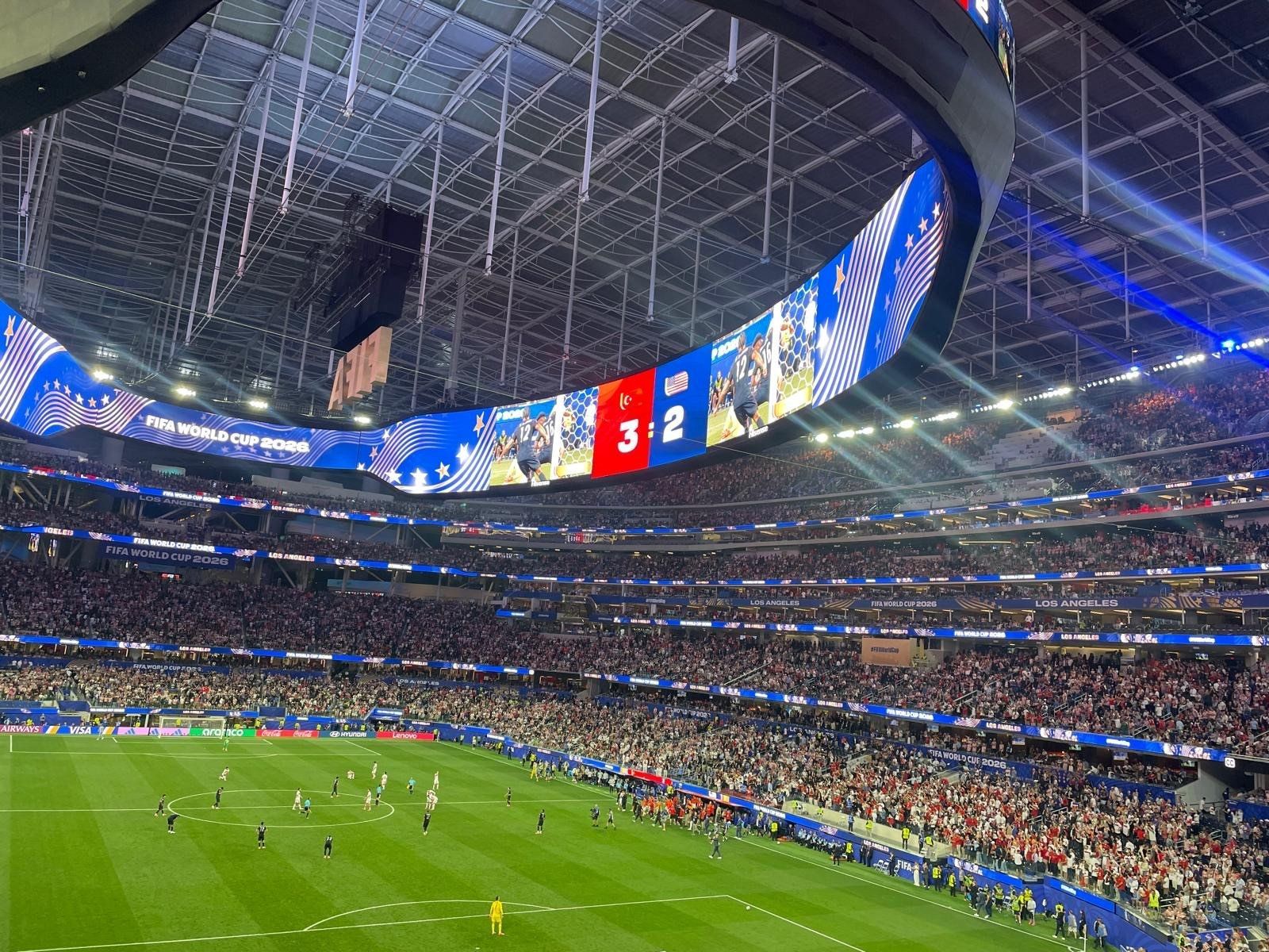 Anzeigetafel im Stadion von Los Angeles