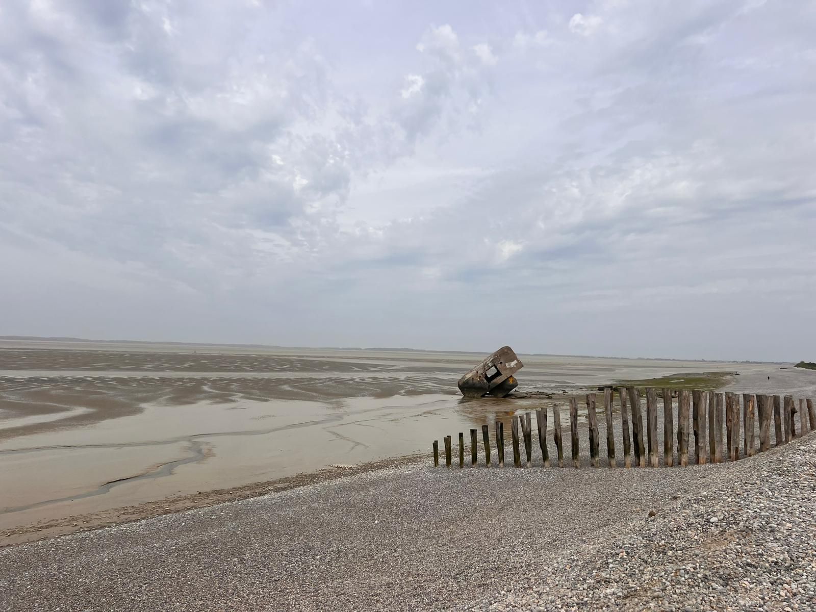 Bunker in der Bucht von Pointe Hourdel an der Baie de Somme.