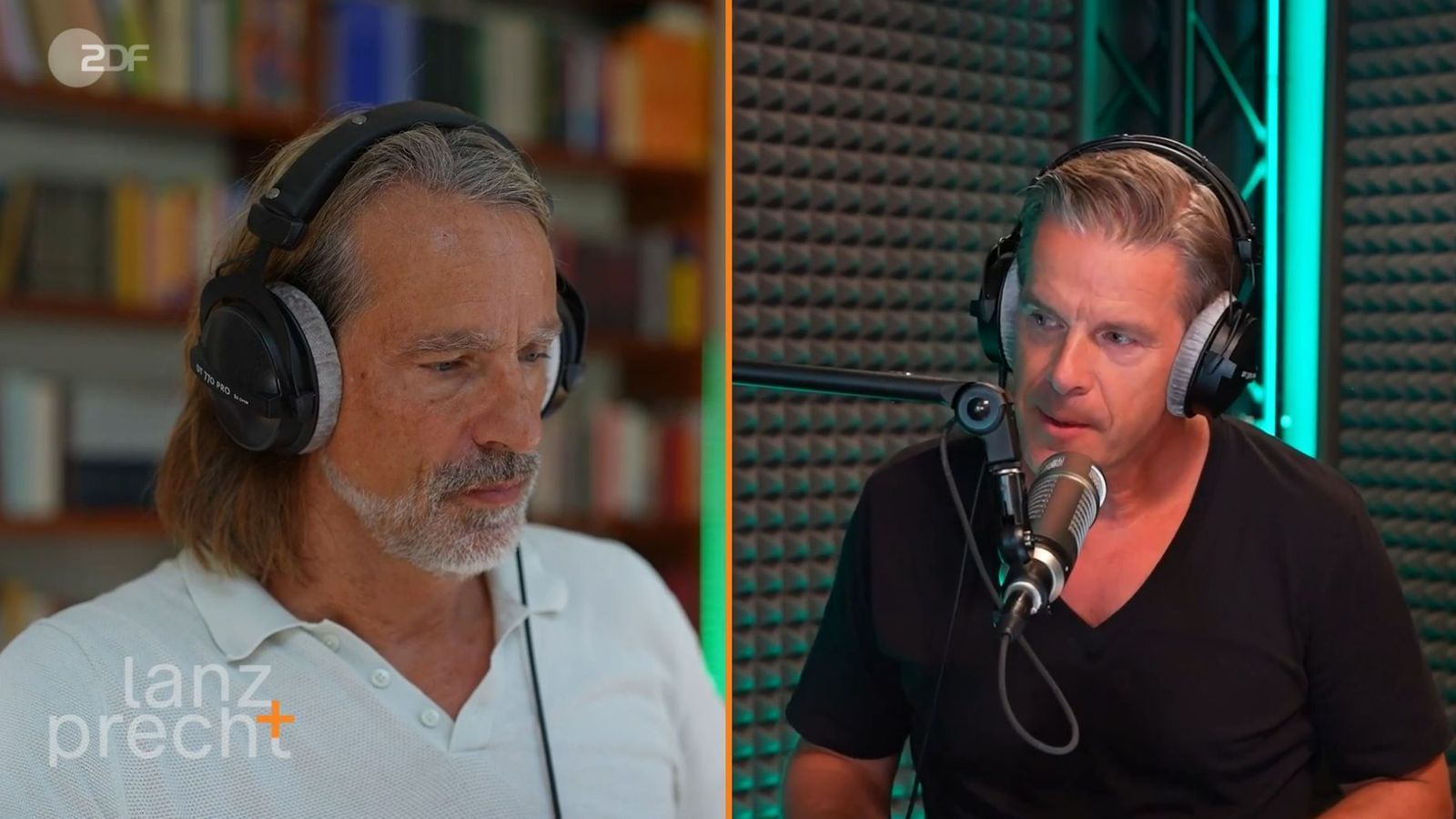Richard David Precht (links) und Markus Lanz diskutierten in ihrem Podcast kontrovers über die Vorschläge der Rentenkommission. (Bild: ZDF / Lanz + Precht)