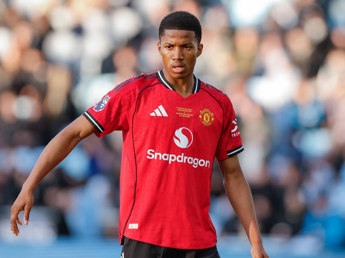Der 18-jährige Mittelstürmer Chido Obi im Dress von Manchester United.