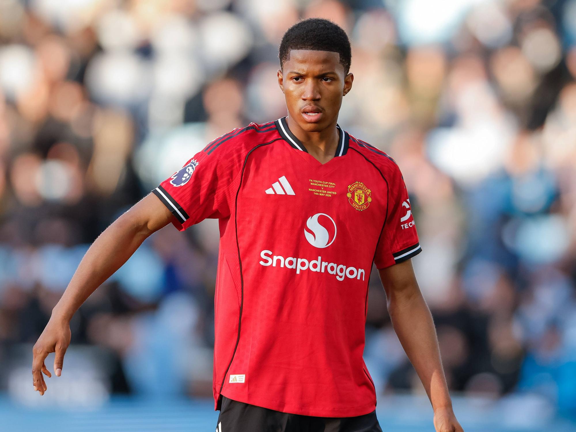 Der 18-jährige Mittelstürmer Chido Obi im Dress von Manchester United.