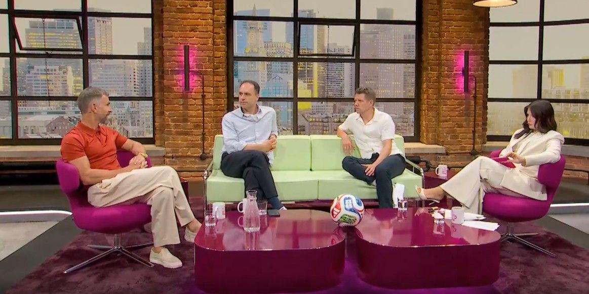(v. l.) Micky Beisenherz, Jonas Friedrich, Patrick Ittrich und Laura Hofmann beim Breakfast Club