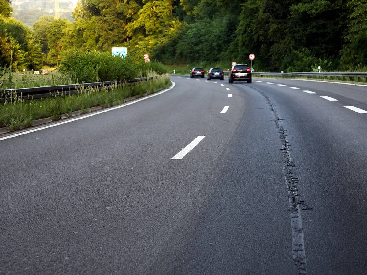 Hitzeschäden A4 bei Moitzfeld in Fahrtrichtung Olpe.