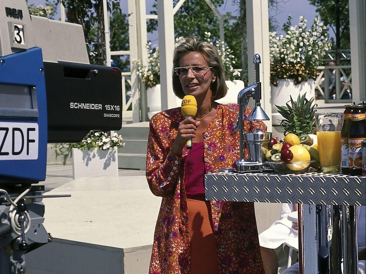 Ein Bild aus den Anfängen des „ZDF-Fernsehgartens“: Ilona Christen bei einer Ausgabe im Jahr 1989. (Bild: ZDF / Renate Schäfer)