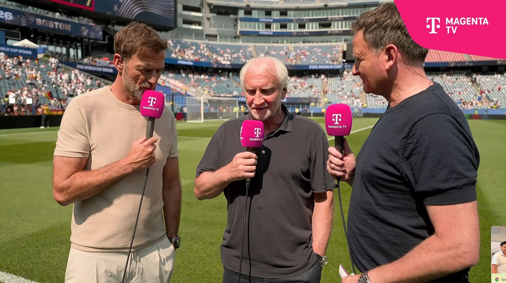 Rudi Völler vor dem Spiel gegen Paraguay bei Johannes B. Kerner und Jürgen Klopp.