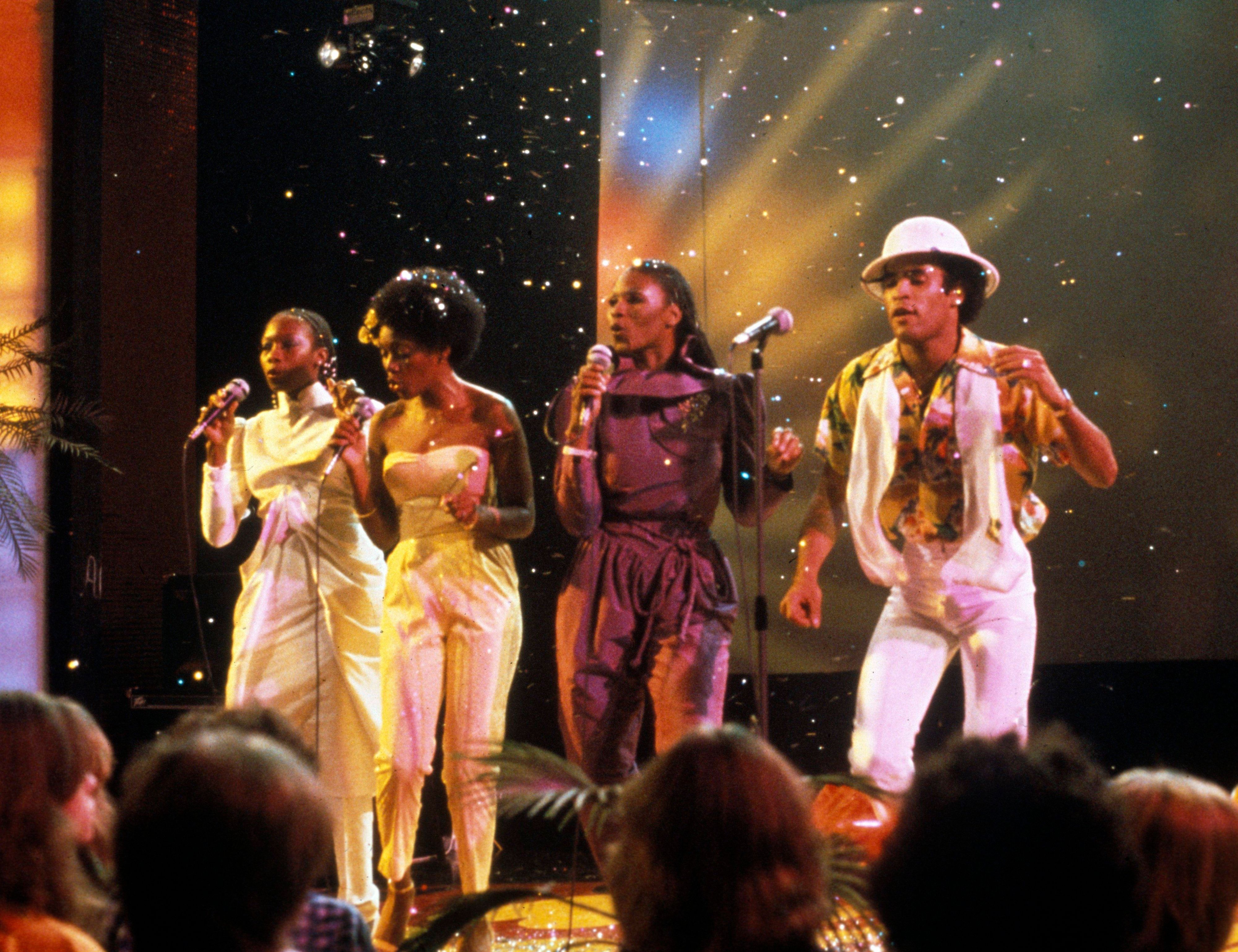 Boney M. auf der Bühne.