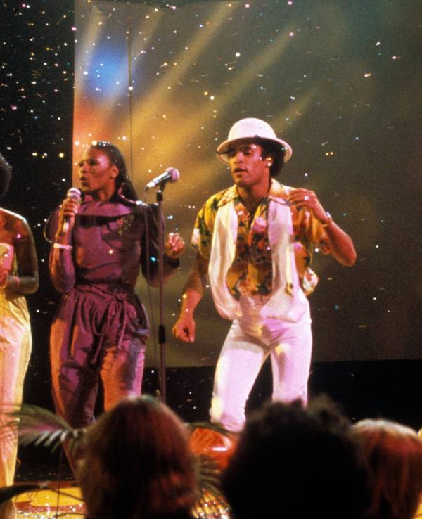 Boney M. auf der Bühne.