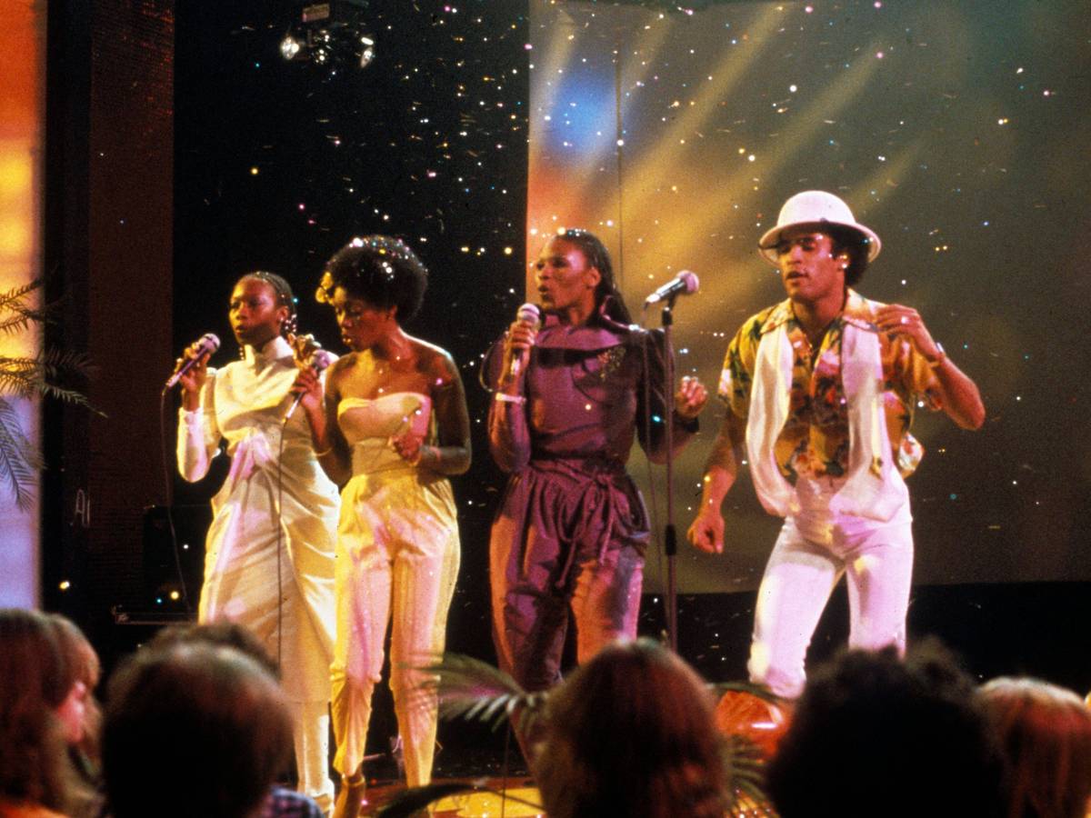Boney M. auf der Bühne.
