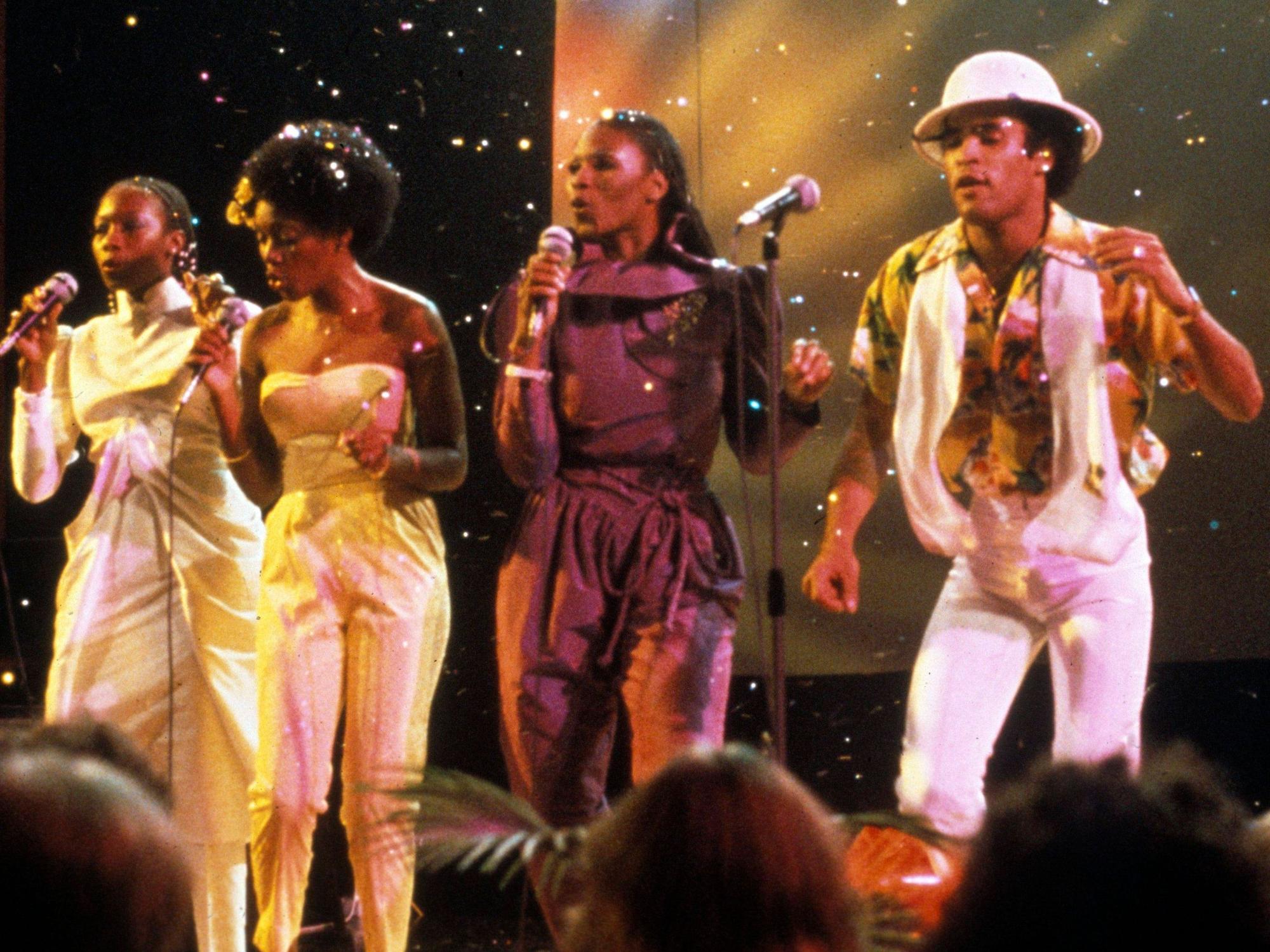 Boney M. auf der Bühne.
