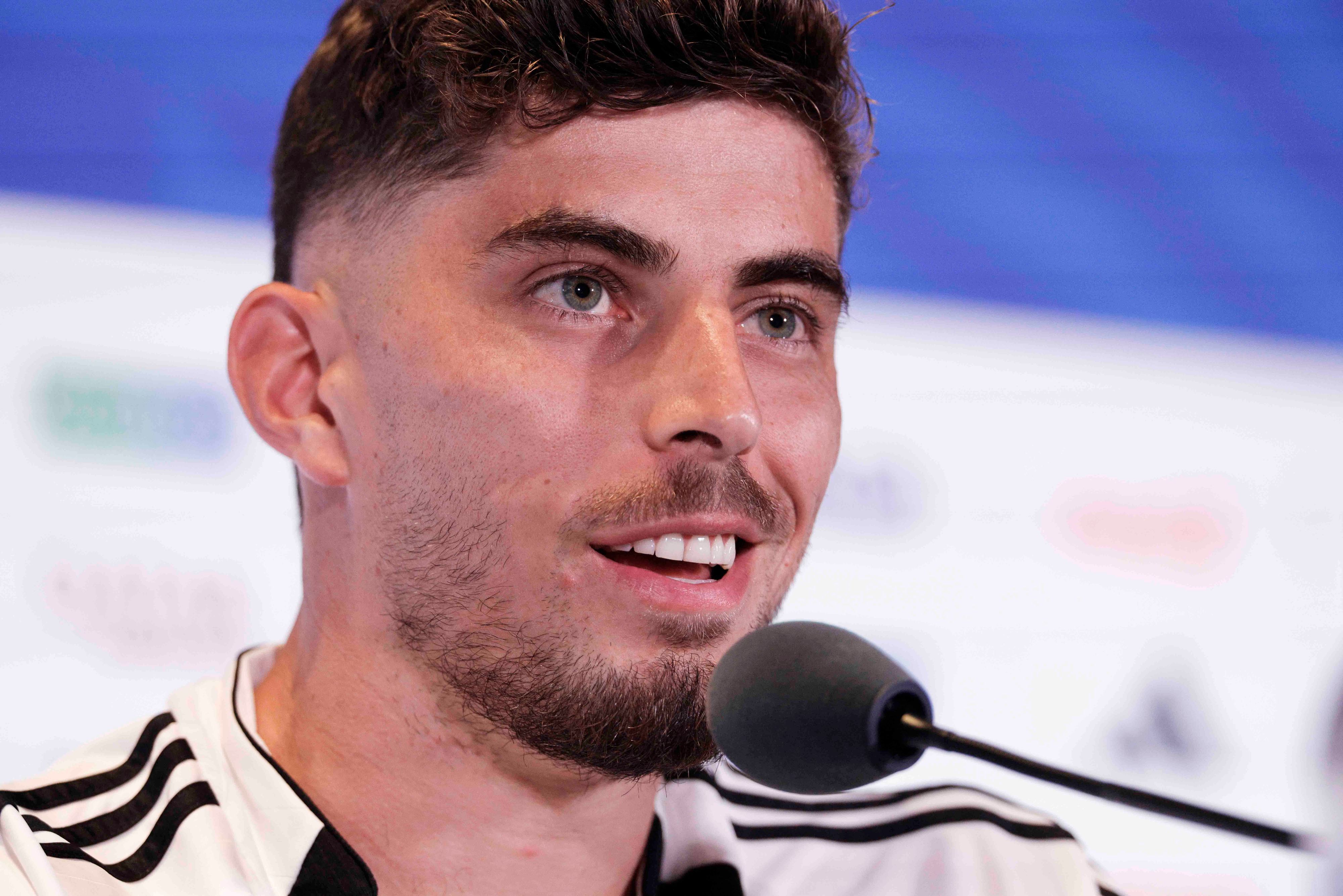DFB-Stürmer Kai Havertz auf der Pressekonferenz vor dem Spiel gegen Paraguay.