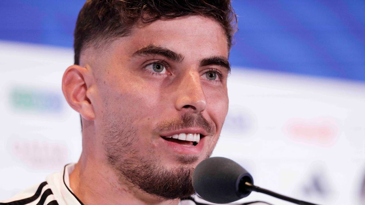 DFB-Stürmer Kai Havertz auf der Pressekonferenz vor dem Spiel gegen Paraguay.