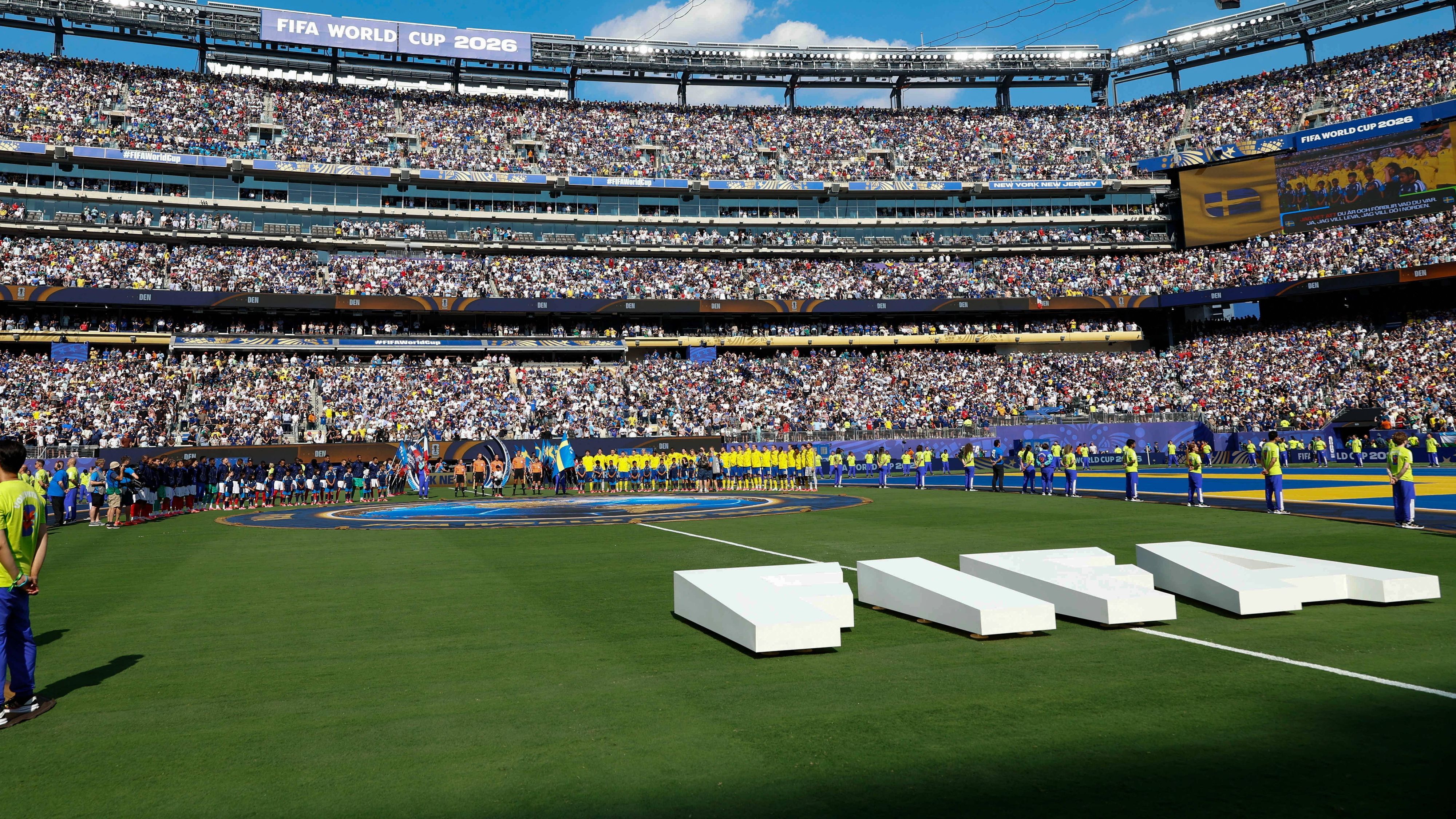 Blick ins Stadion in New York beim Spiel der WM 2026 zwischen Schweden und Frankreich.