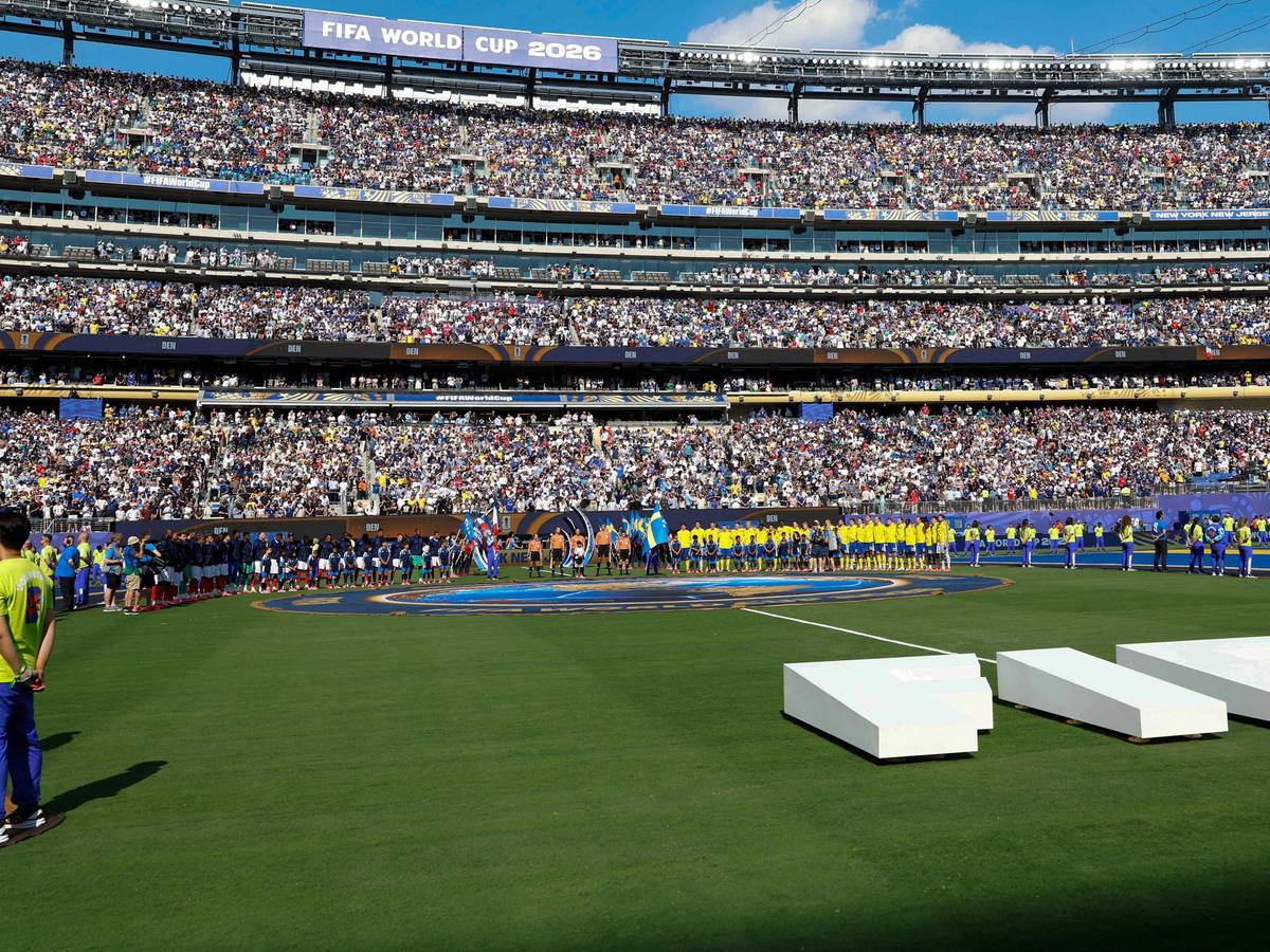 Blick ins Stadion in New York beim Spiel der WM 2026 zwischen Schweden und Frankreich.