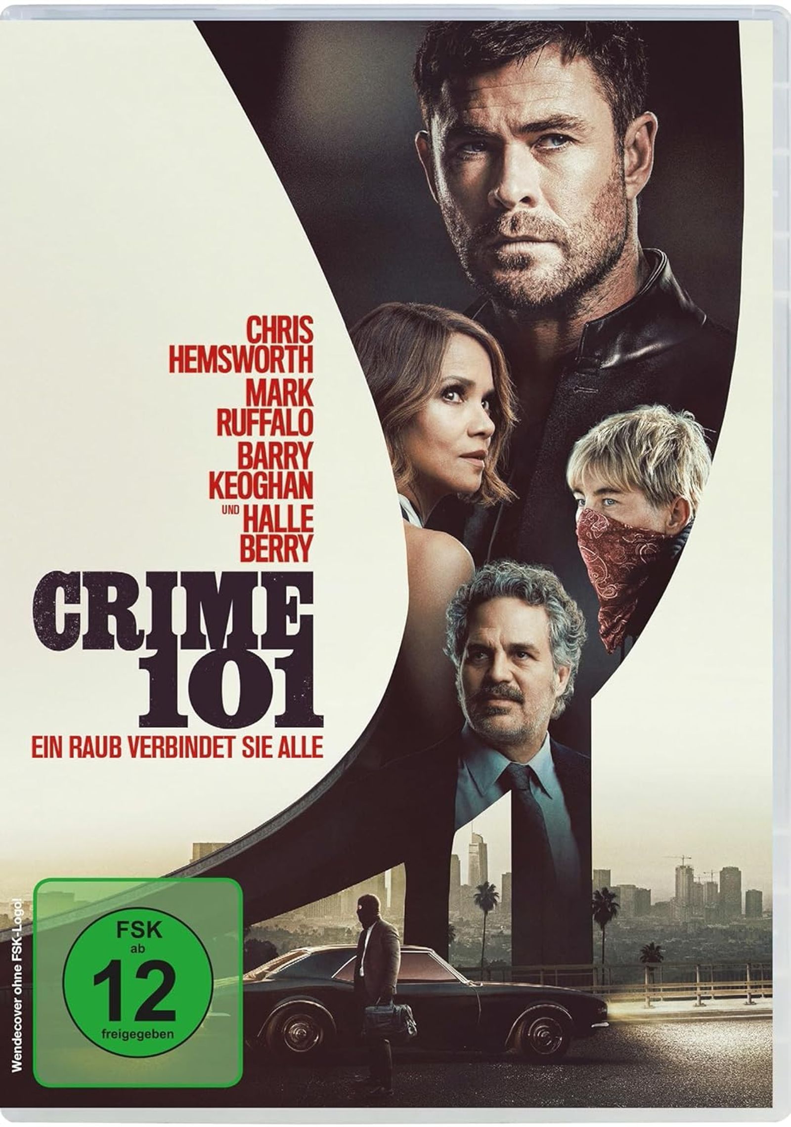 Chris Hemsworth (oben) spielt in „Crime 101“ den smarten, aber auch ein bisschen größenwahnsinnigen Räuber Mike Davis. (Bild: Plaion Pictures)