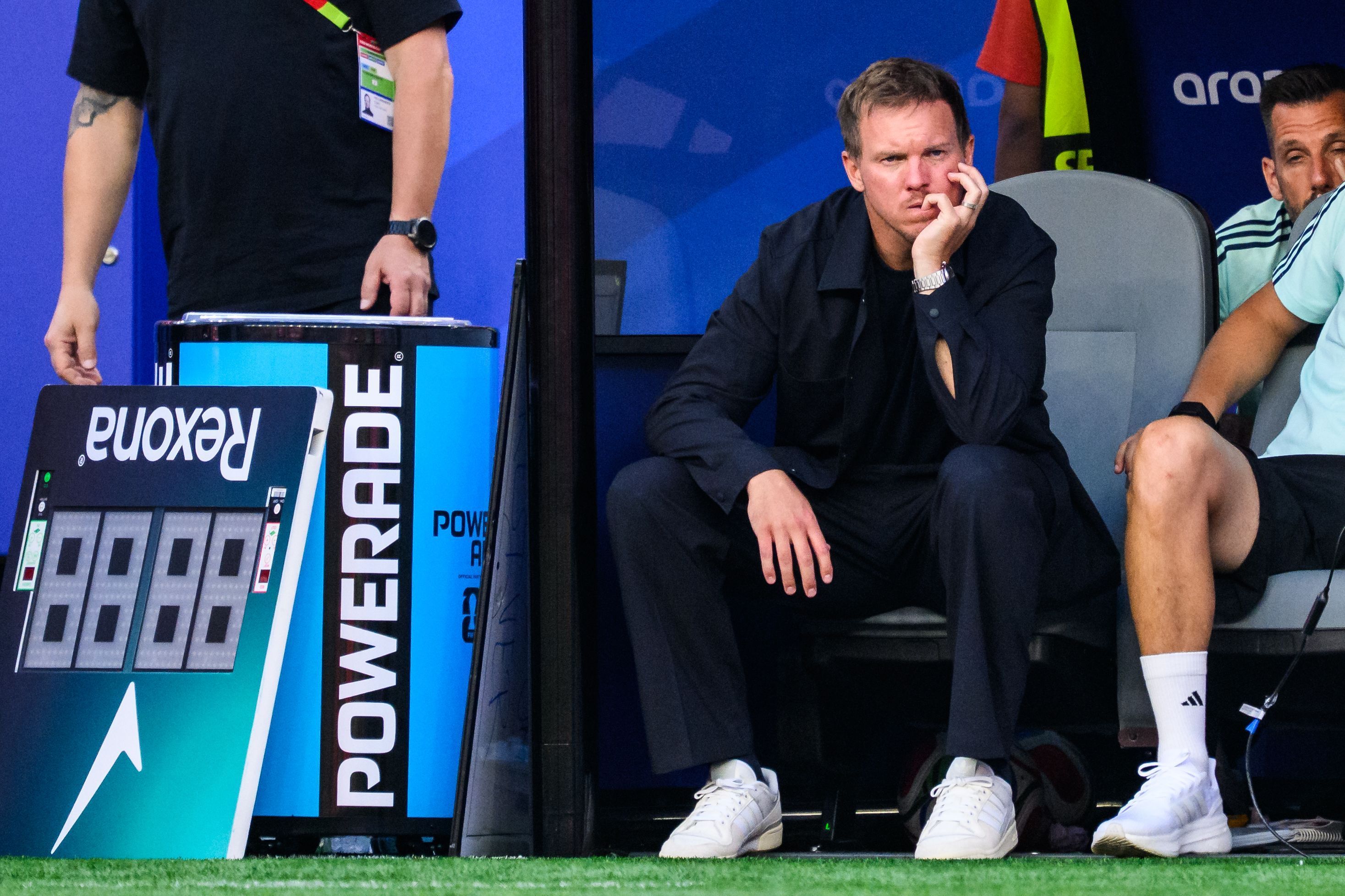 Bundestrainer Julian Nagelsmann reagiert nach dem Spiel unzufrieden.