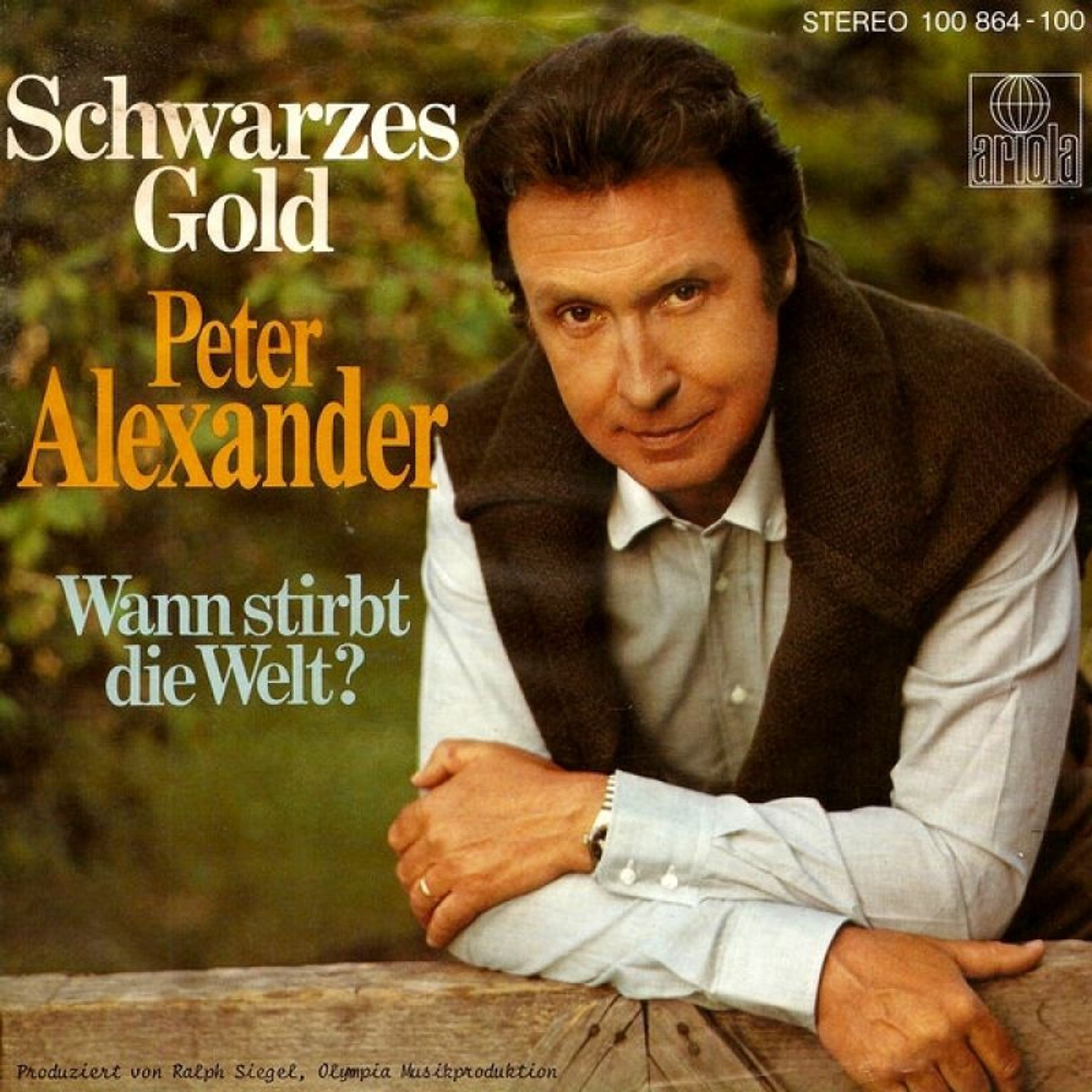 Ungewöhnlich ernst: In „Schwarzes Gold“ singt Peter Alexander über Bergbau-Arbeiter. (Bild: Ariola)