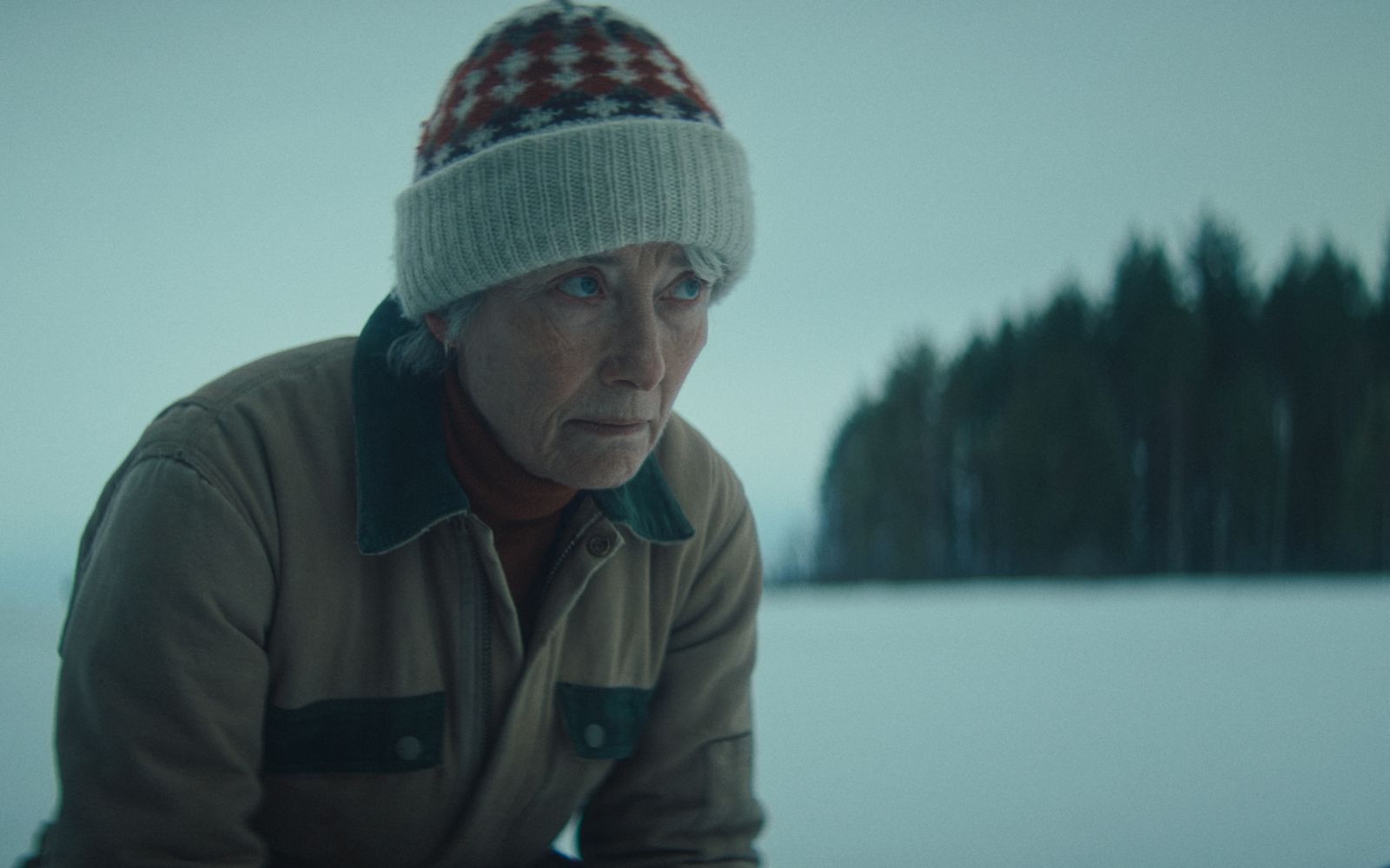 Oscargewinnerin Emma Thompson präsentiert sich in „Dead of Winter - Eisige Stille“ als taffe Einzelkämpferin. (Bild: Leonine)