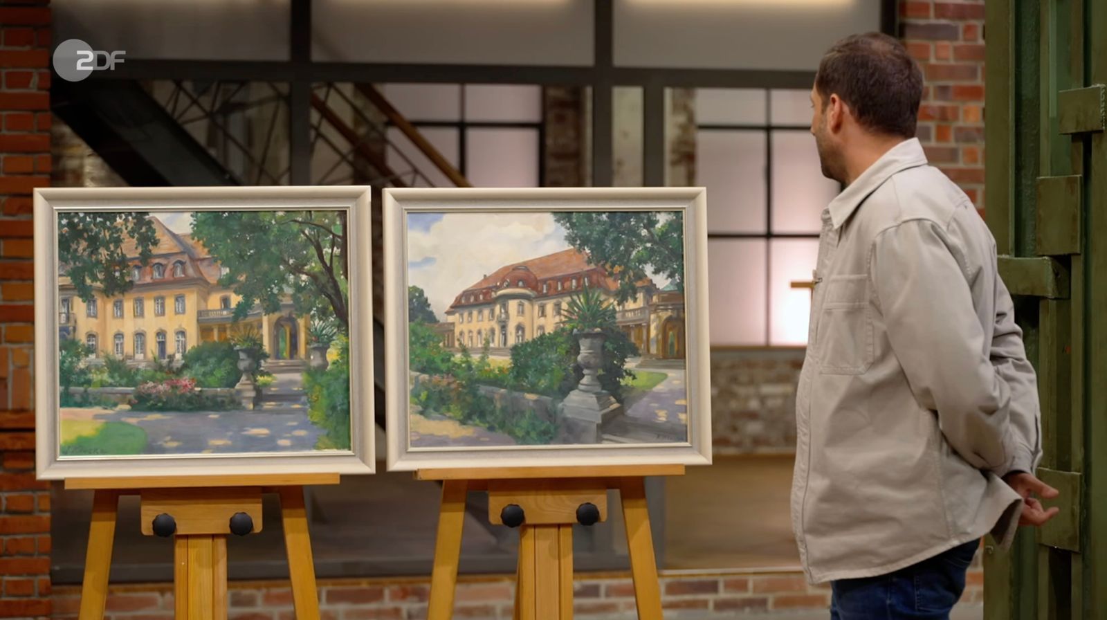 Für zwei Bilder von Johann Kluska wünschte sich das Verkäufer-Paar 2.000 bis 2.400 Euro. (Bild: ZDF)
