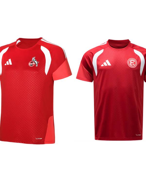 Fortuna Düsseldorf und der 1. FC Köln haben von Adidas die gleiche Teambekleidung.