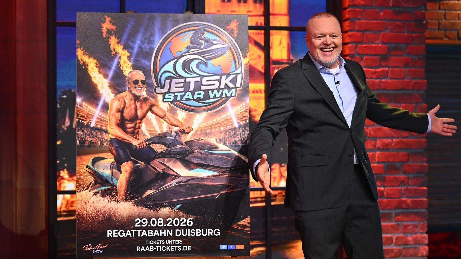 Stefan Raab präsentiert im August die erste „Jetski Star WM“ im deutschen Free-TV.  (Bild: RTL / Raab Entertainment / Willi Weber)