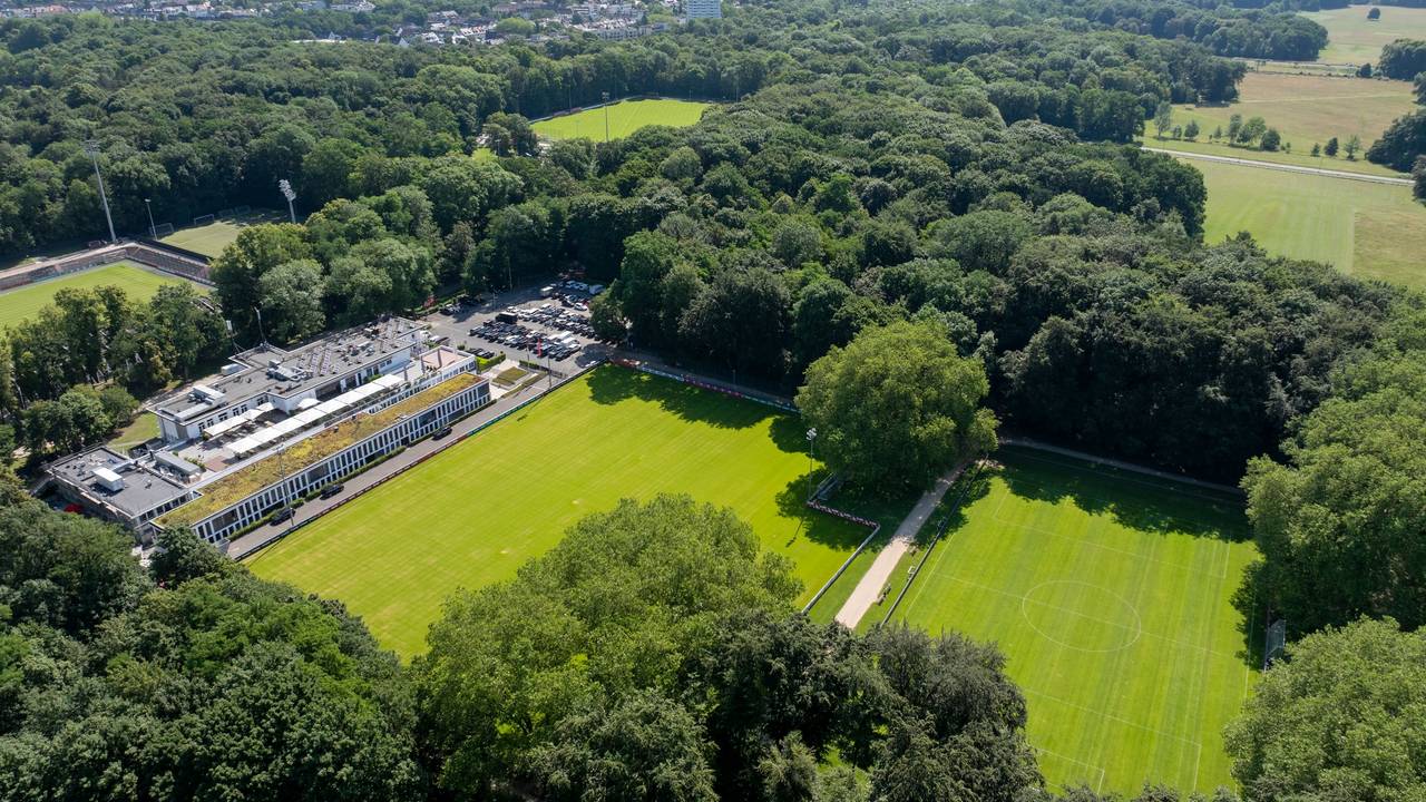 Luftaufnahme des Geißbockheims: Der Trainingsplatz 2 (vorne rechts) soll modernisiert werden. Neben dem Franz-Kremer-Stadion (links) entsteht das neue Leistungszentrum.