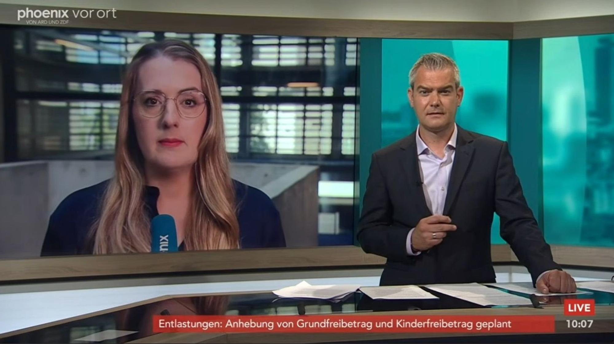 Katharina Dröge hat sich im phoenix-Interview zu den angekündigten Neuerungen bei der Krankschreibung geäußert. (Bild: YouTube/phoenix)