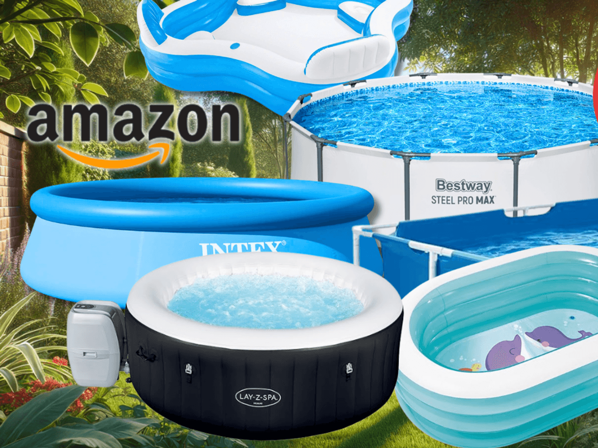 Auf dem Bild sind unterschiedliche Pool Arten aufgelistet, die sich bei Amazon aktuell im Sale befinden.
