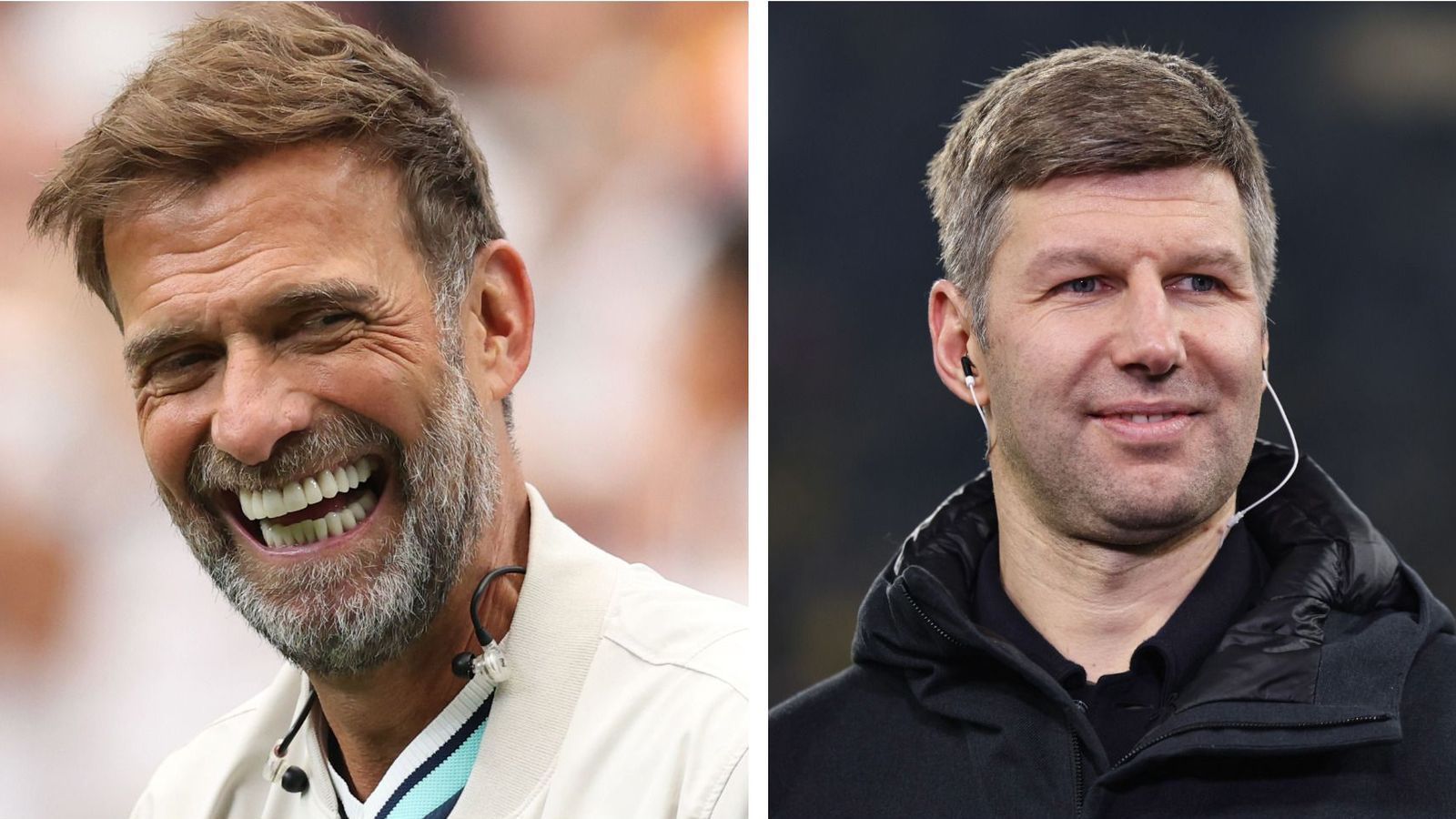 Thomas Hitzlsperger (rechts) empfahl dem DFB, sich auch Gedanken über andere Bundestrainer-Kandidaten als Jürgen Klopp zu machen. (Bild: Getty Images / Alexander Hassenstein / Christof Koepsel (Collage))