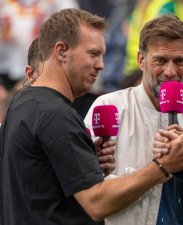 TV-Gespräch mit Julian Nagelsmann (l.) und Jürgen Klopp (M.) und Johannes B. Kerner.