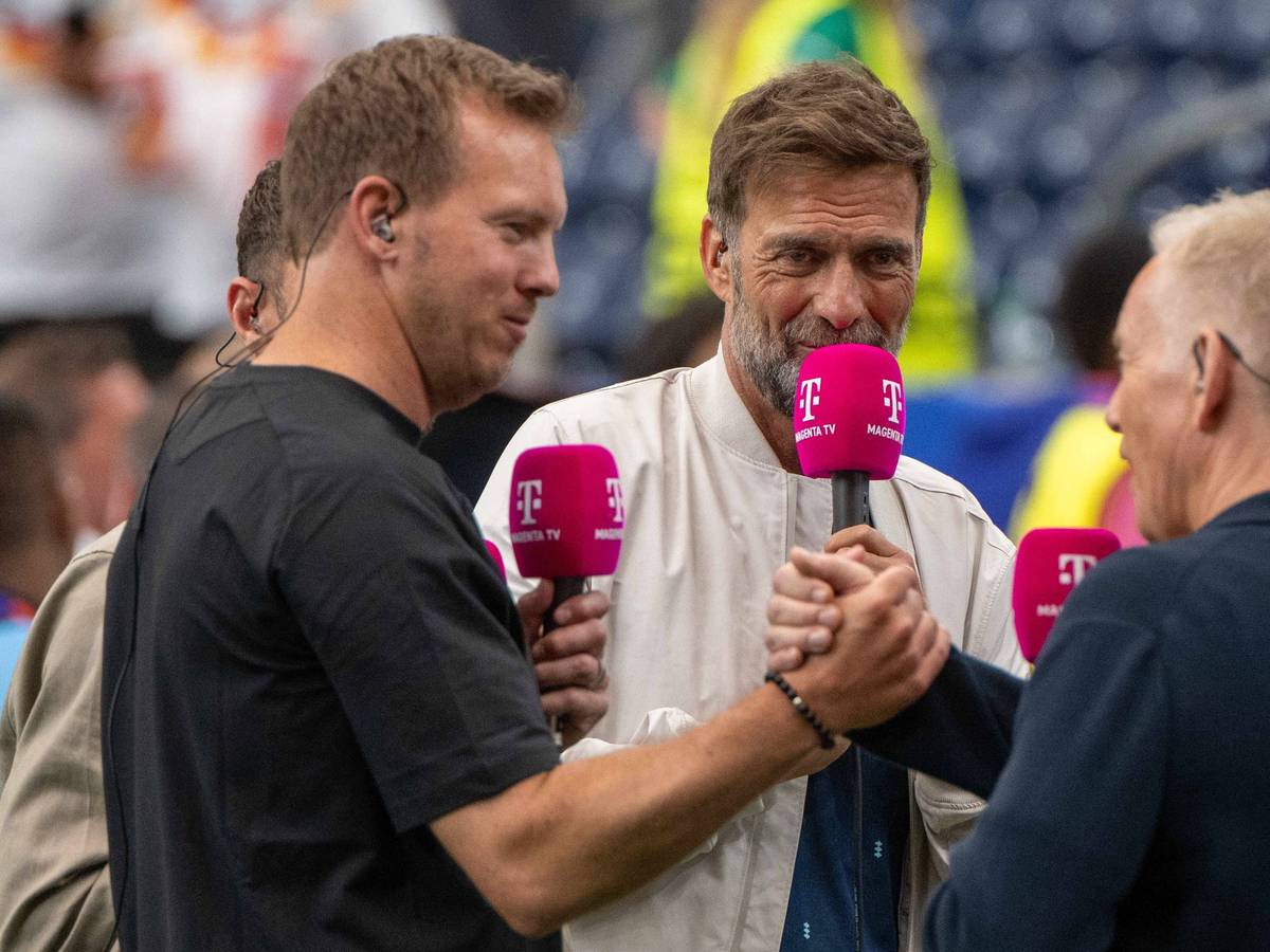 TV-Gespräch mit Julian Nagelsmann (l.) und Jürgen Klopp (M.) und Johannes B. Kerner.
