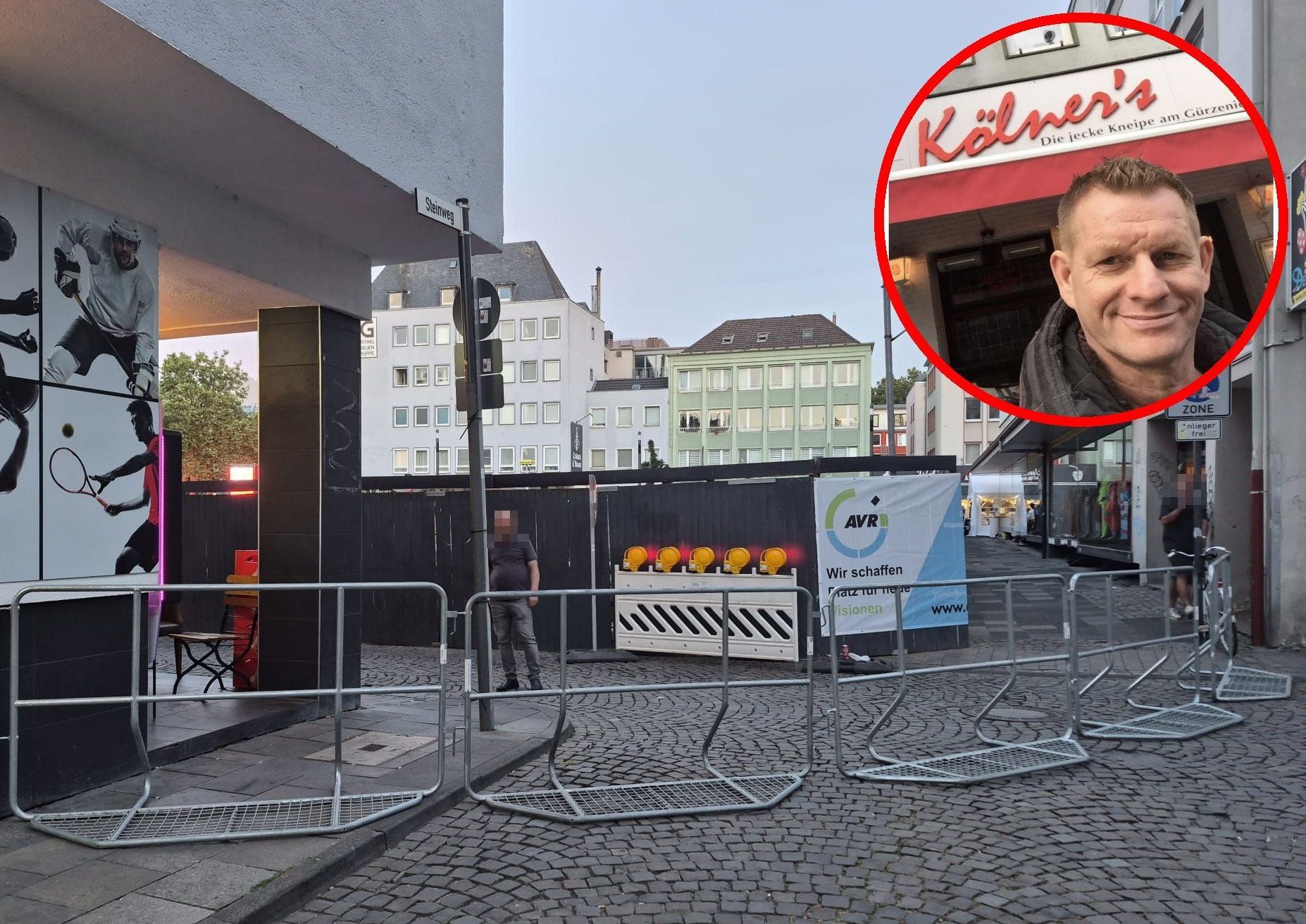 Hennes Schultz vom Kölner's – seine Kneipe wurde am Freitagabend quasi eingezäunt.