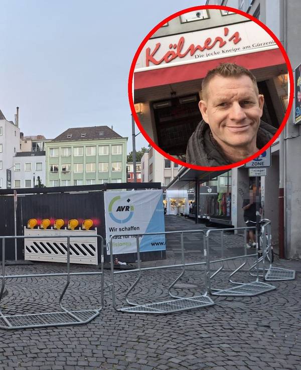 Hennes Schultz vom Kölner's – seine Kneipe wurde am Freitagabend quasi eingezäunt.