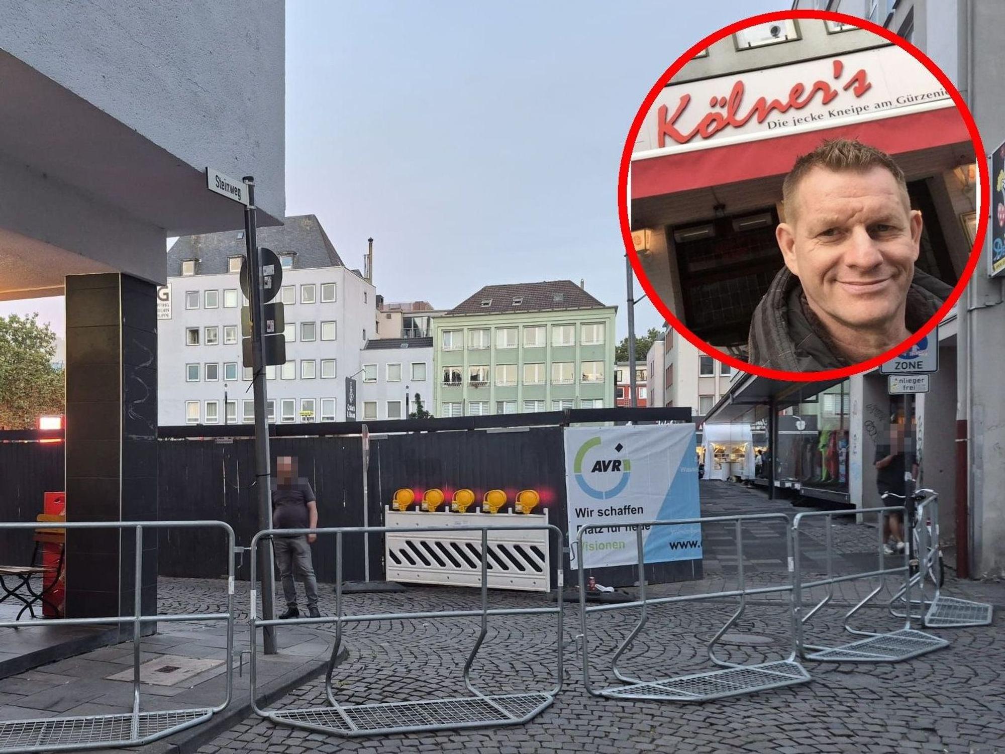 Hennes Schultz vom Kölner's – seine Kneipe wurde am Freitagabend quasi eingezäunt.