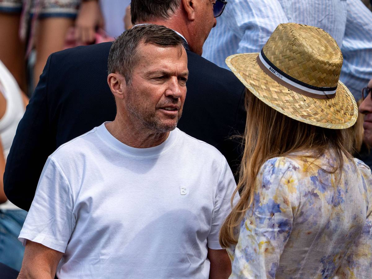 Lothar Matthäus mit Freundin Theresa Sommer bei einem Tennis-Turnier im Publikum