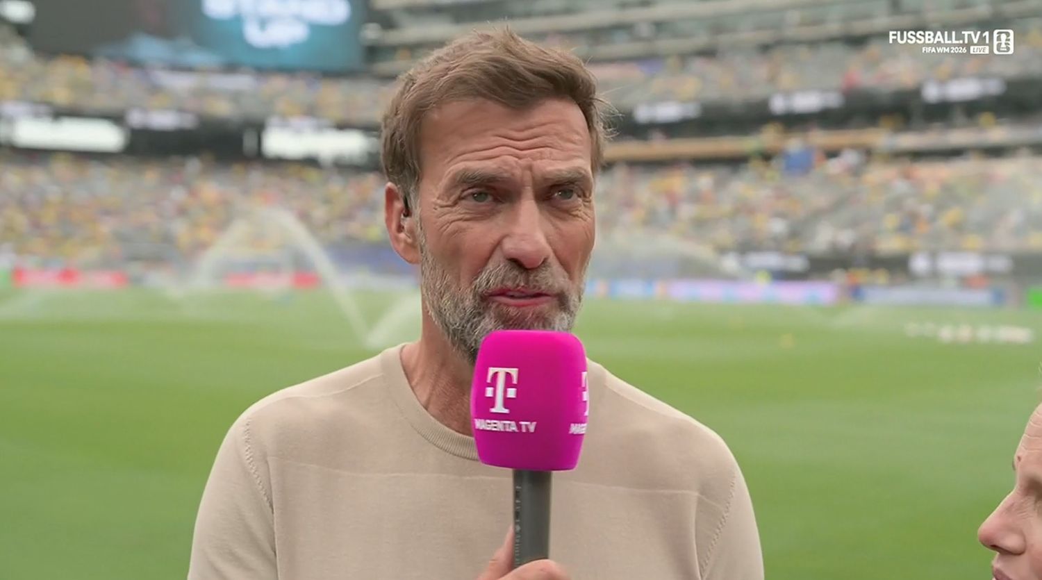 Jürgen Klopp war auch am Sonntag wieder für MagentaTV bei der WM im Einsatz.