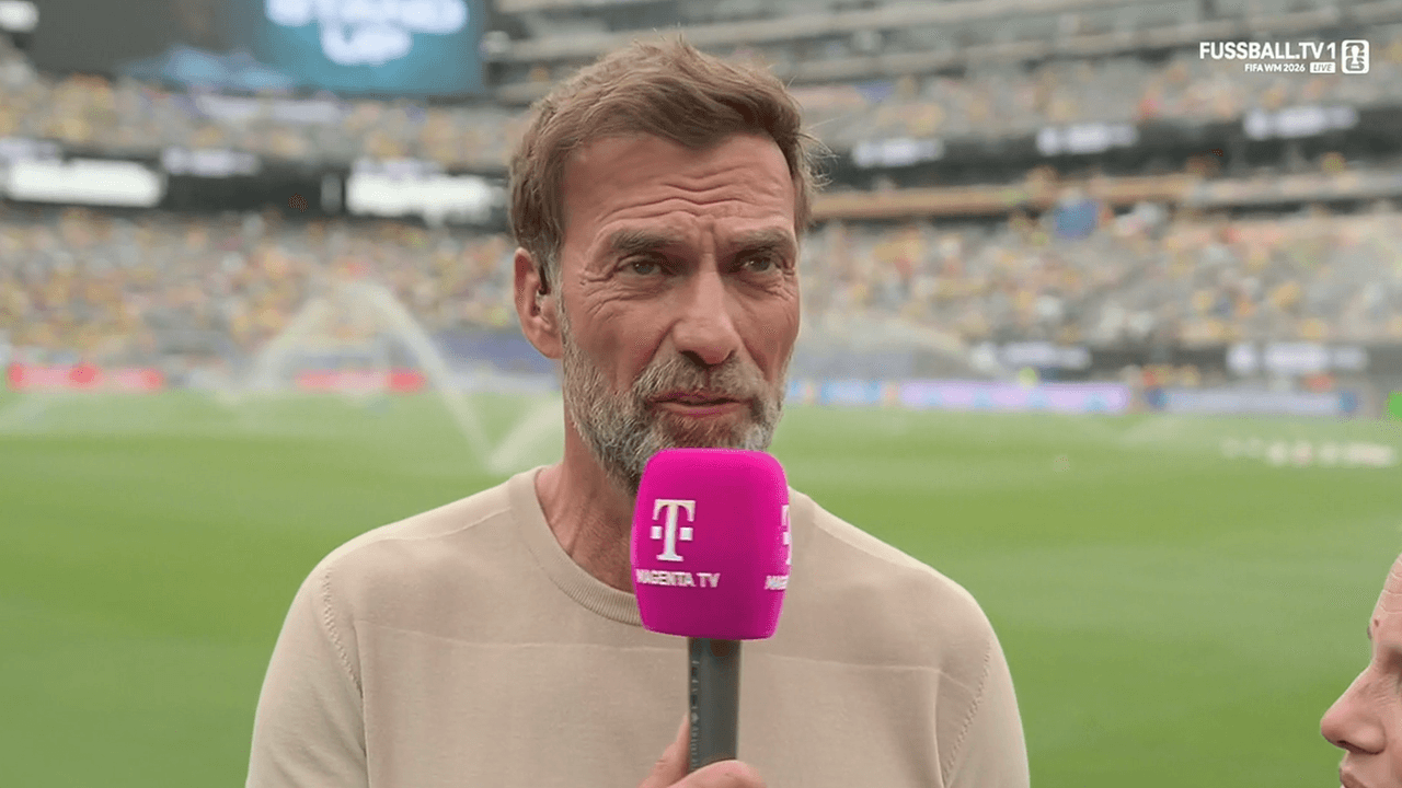 Jürgen Klopp war auch am Sonntag wieder für MagentaTV bei der WM im Einsatz.