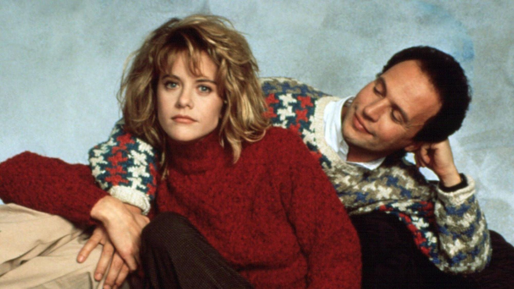 Meg Ryan und Billy Crystal posieren.