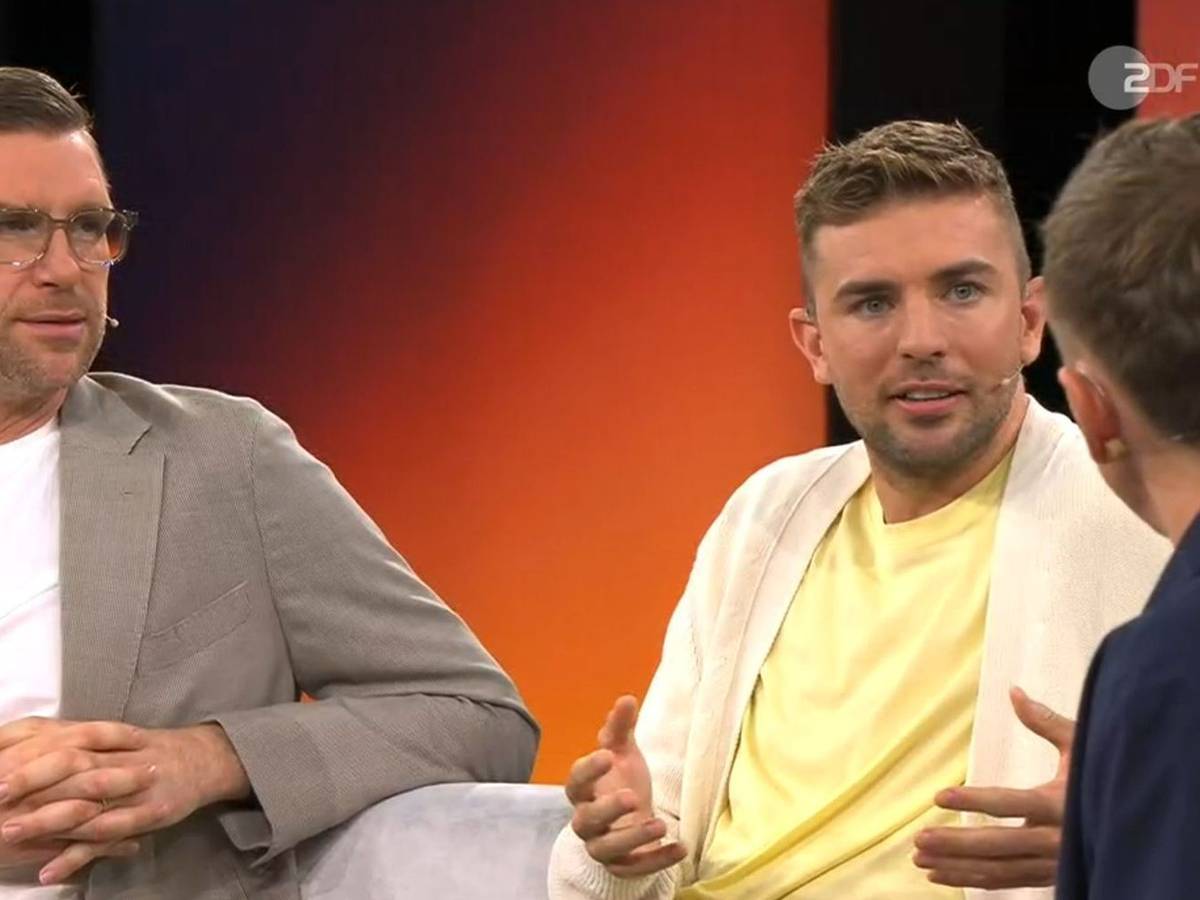 Christoph Kramer (rechts) und Per Mertesacker haben sich im ZDF zu Donald Trump und Gianni Infantino geäußert. (Bild: ZDF)