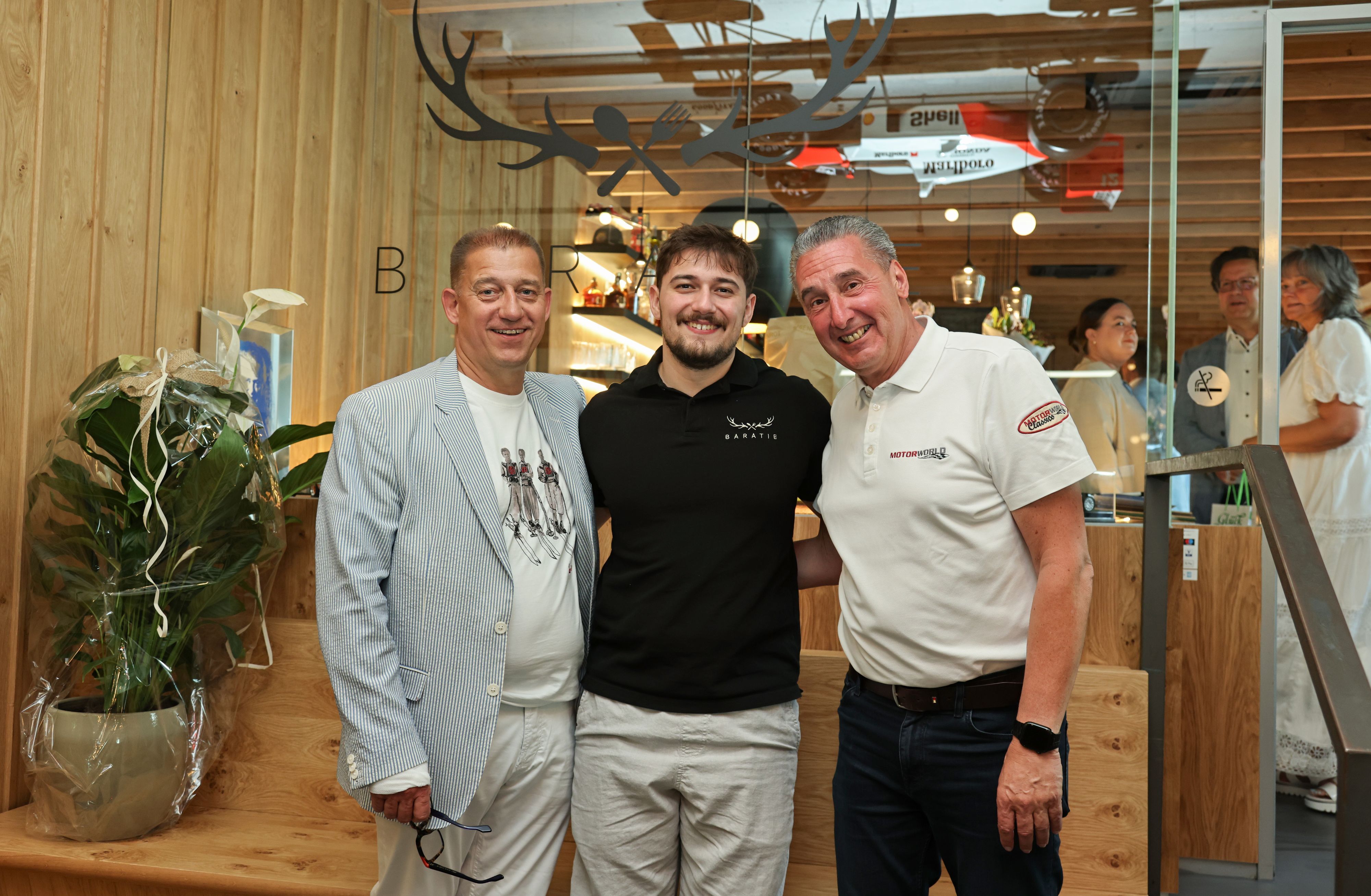 Dirk Strohmenger mit Alexander Metternich und Stefan Portz im Baratie.
