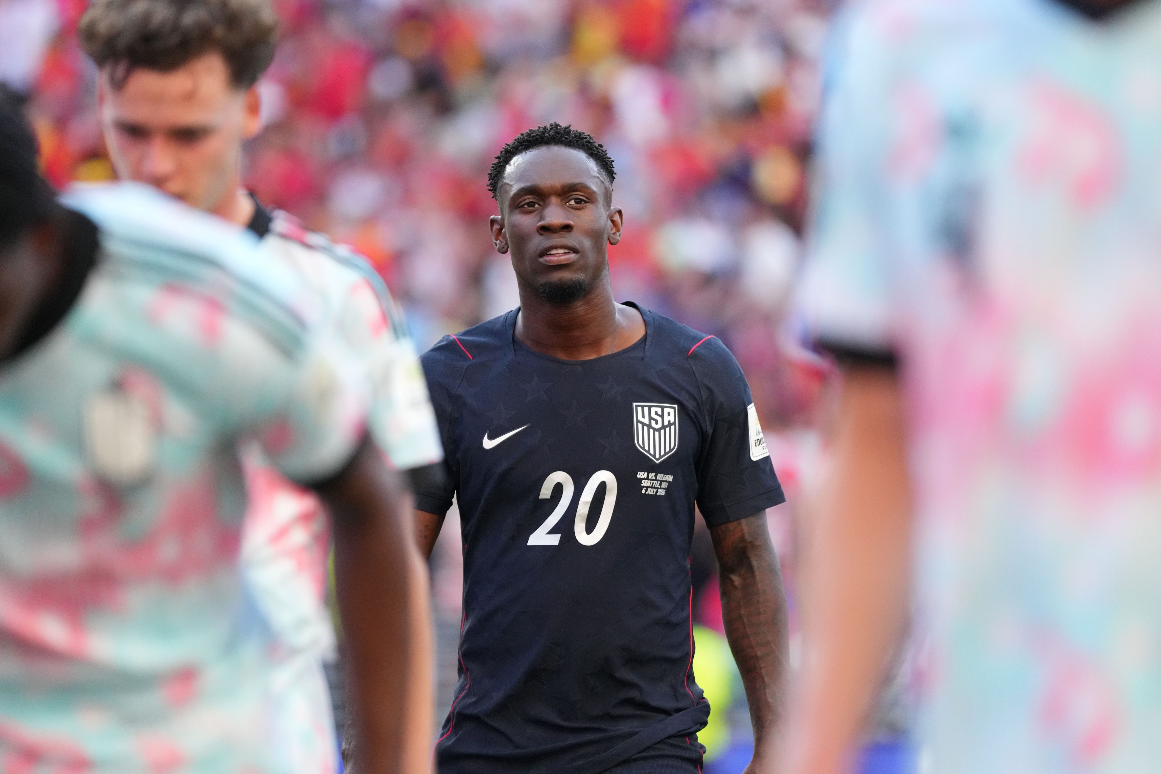 Folarin Balogun beim Spiel gegen Belgien.