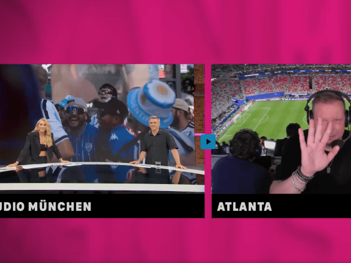 Anna Kraft und Wolff Fuss während einer Schalte auf MagentaTV. Foto: Screenshot MagentaTV