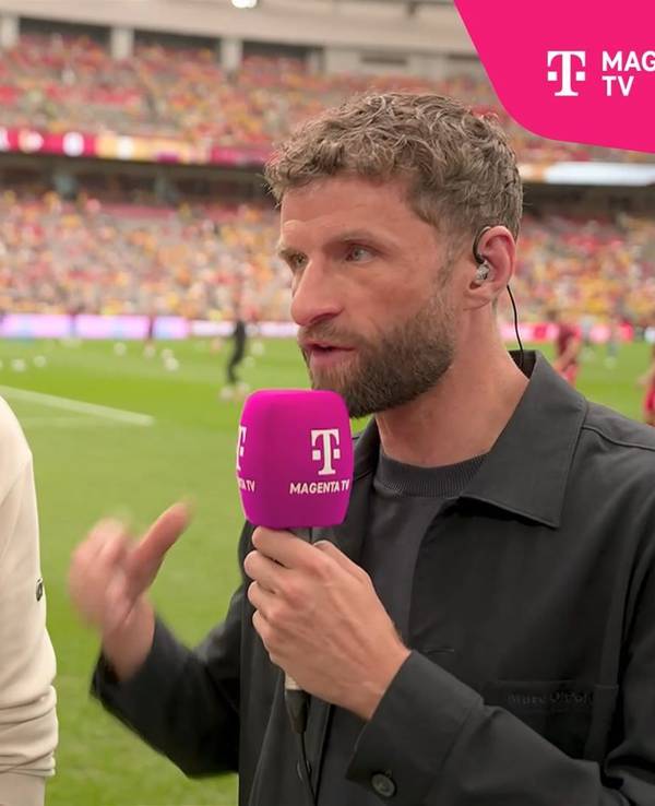 Thomas Müller und Jürgen Klopp als MagentaTV-Experten.