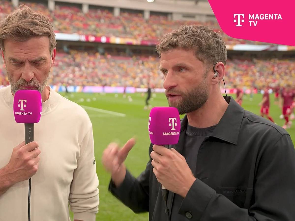 Thomas Müller und Jürgen Klopp als MagentaTV-Experten.