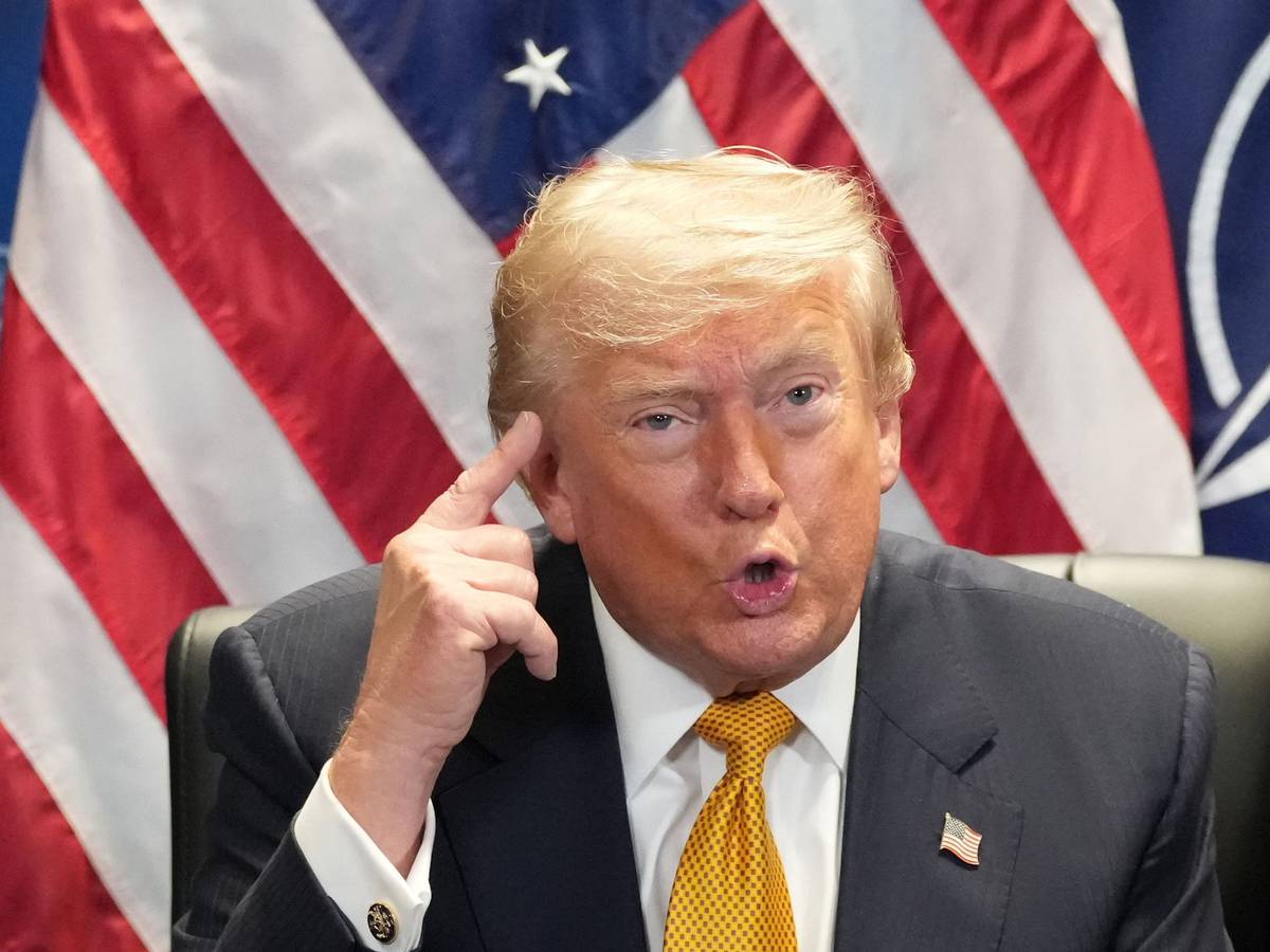 US-Präsident Donald Trump trifft sich am Rande des Nato-Treffens im Bestepe-Präsidentenkomplex mit Nato-Generalsekretär Rutte. F