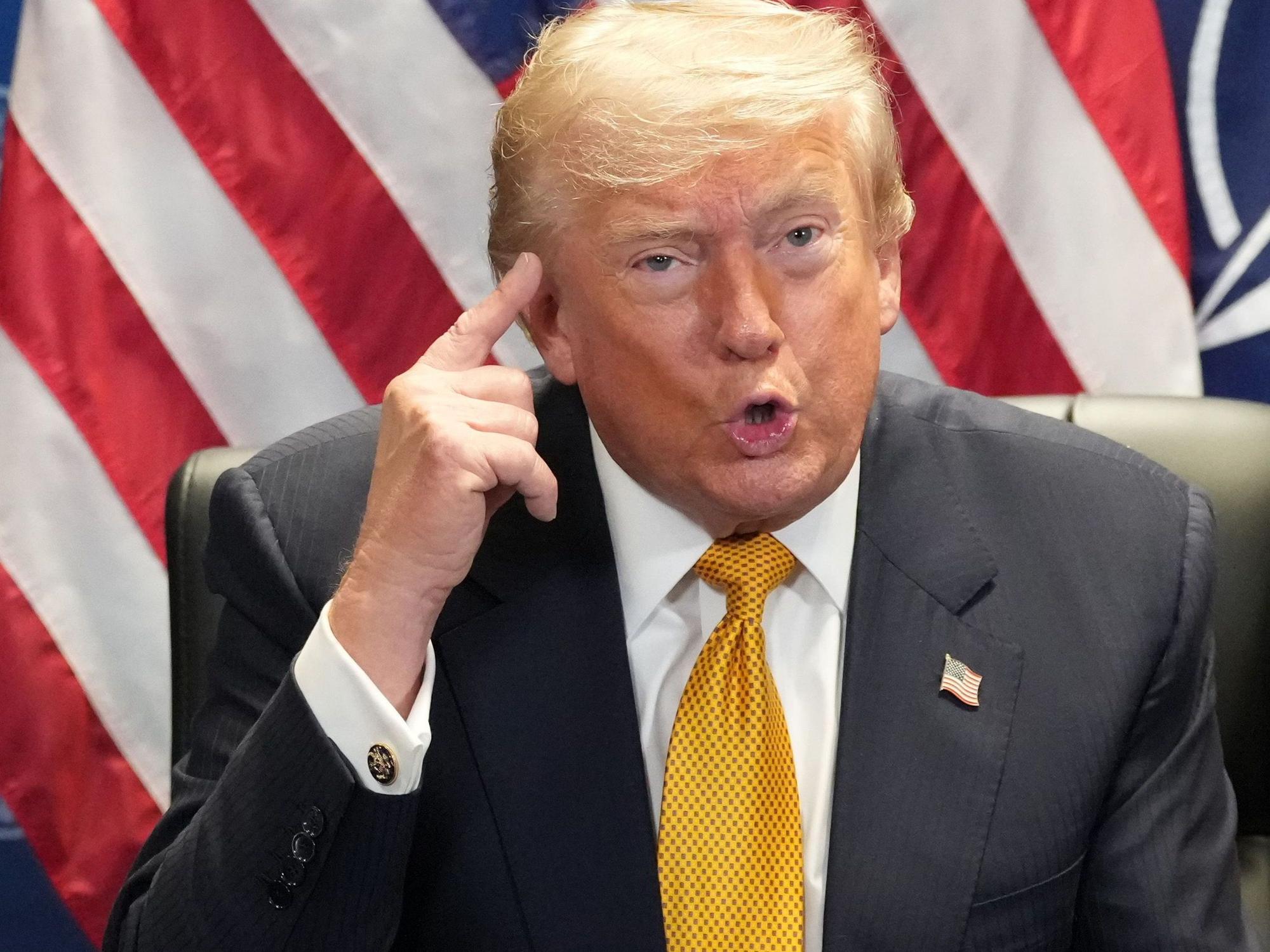 US-Präsident Donald Trump trifft sich am Rande des Nato-Treffens im Bestepe-Präsidentenkomplex mit Nato-Generalsekretär Rutte. F