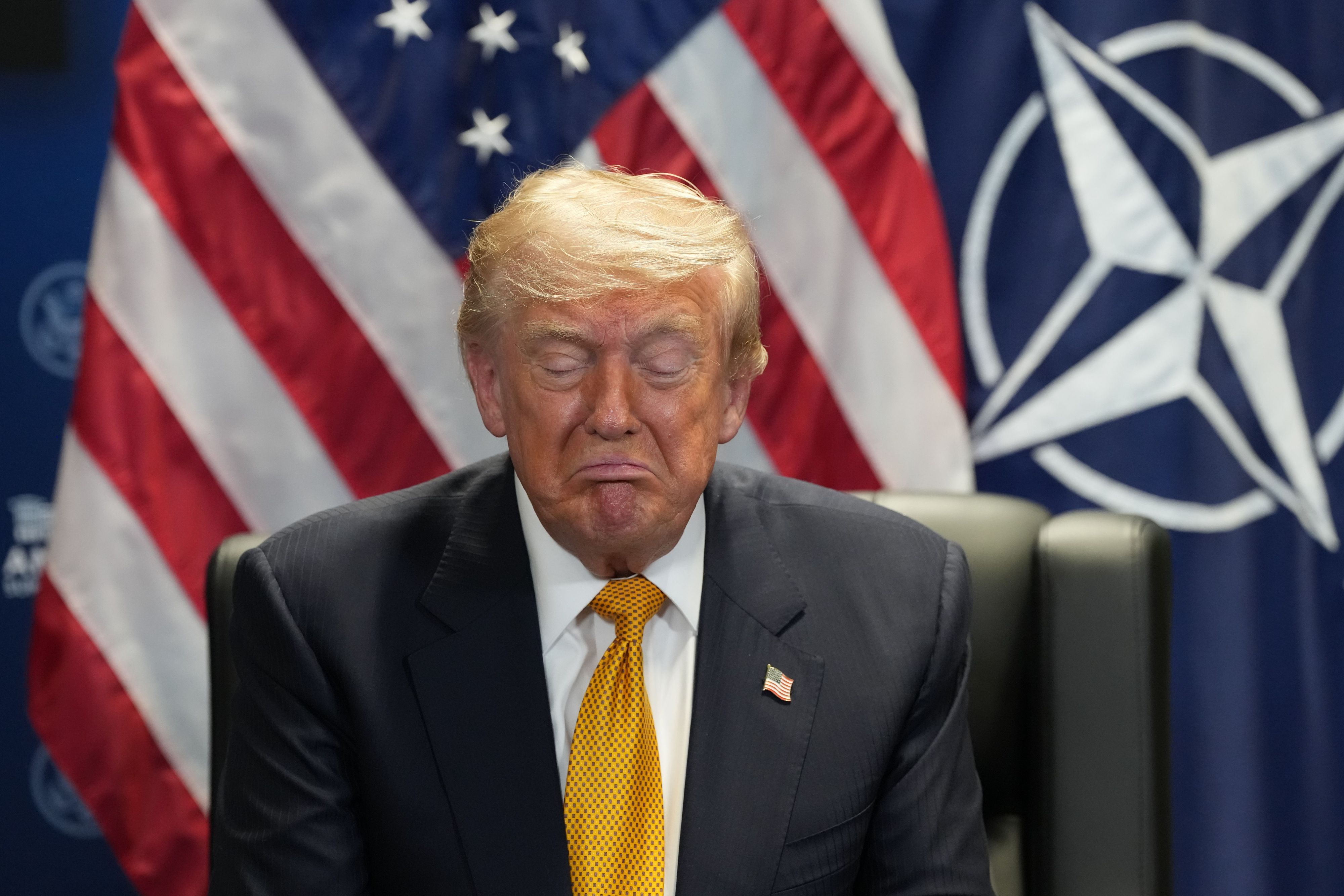 Ankara: US-Präsident Donald Trump spricht während eines Treffens mit Nato-Generalsekretär Rutte.