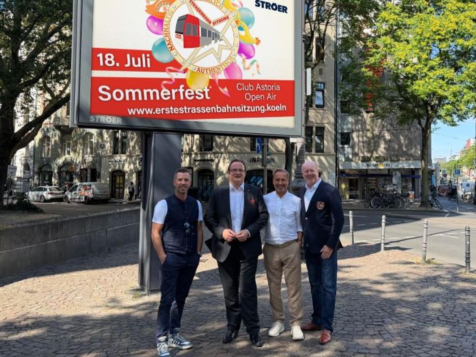 Werbetafel für das Sommerfest der KG 1. Straßenbahnsitzung.