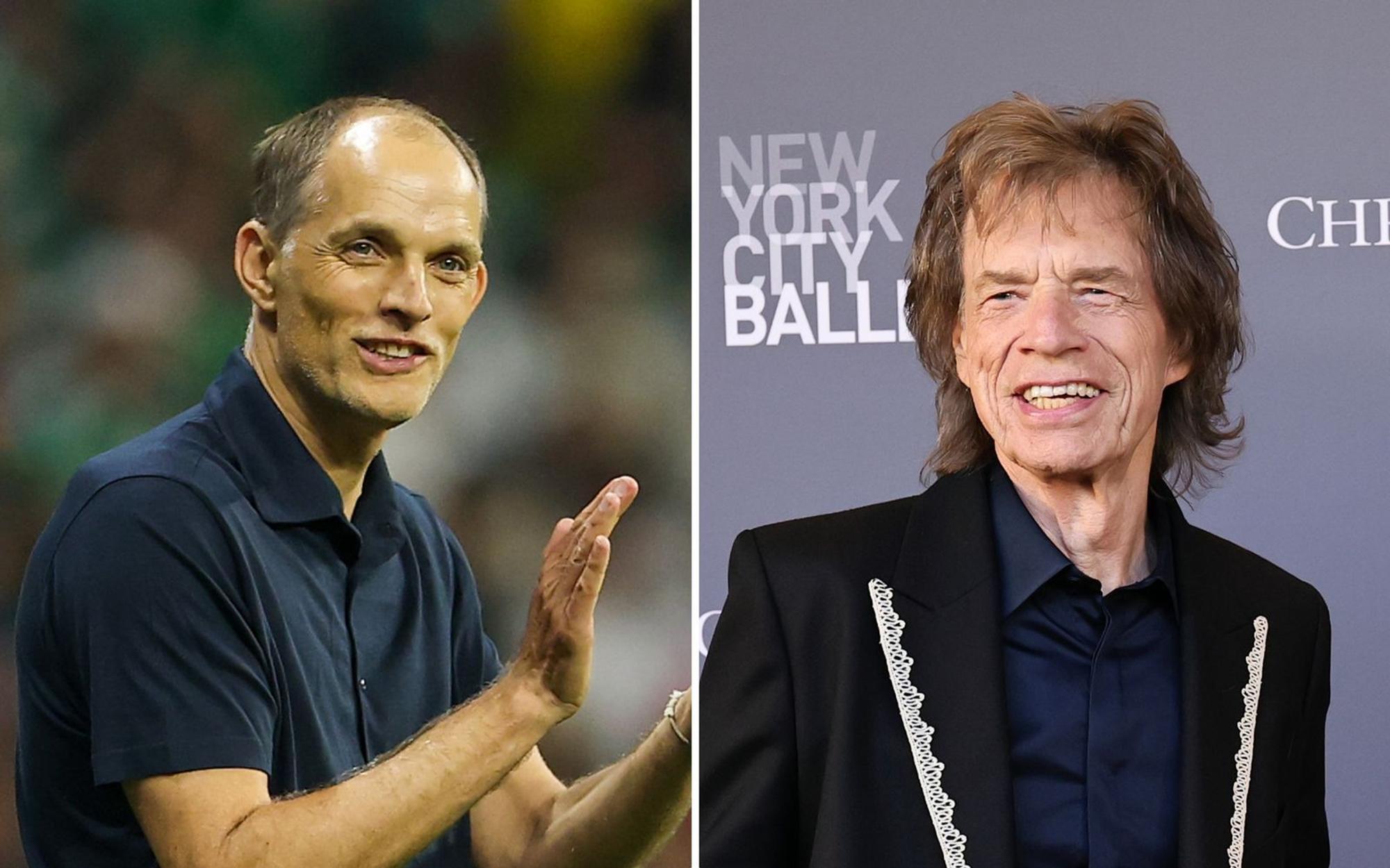 Mick Jagger (rechts) schätzt die Arbeit des englischen Nationaltrainers Thomas Tuchel. (Bild: Getty Images / Francois Nel / Theo Wargo)